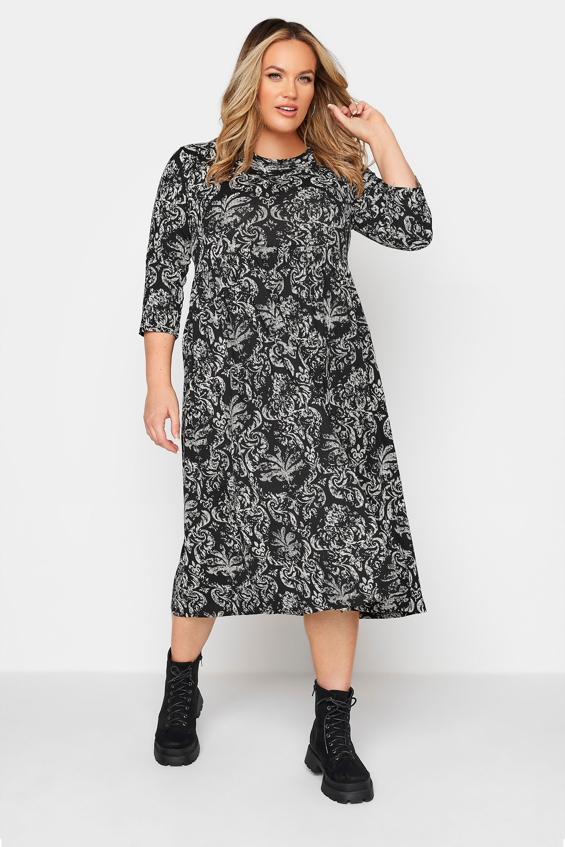 Plus Size LIMITED COLLECTION Black Paisley Print Midaxi Dress | Yours ...
