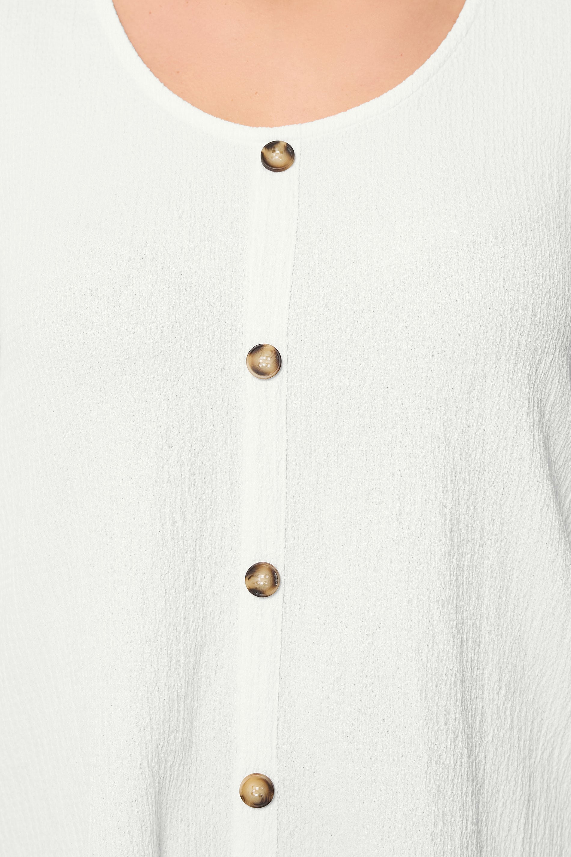 YOURS Plus Size White Crinkle T-Shirt | Yours Clothing 4
