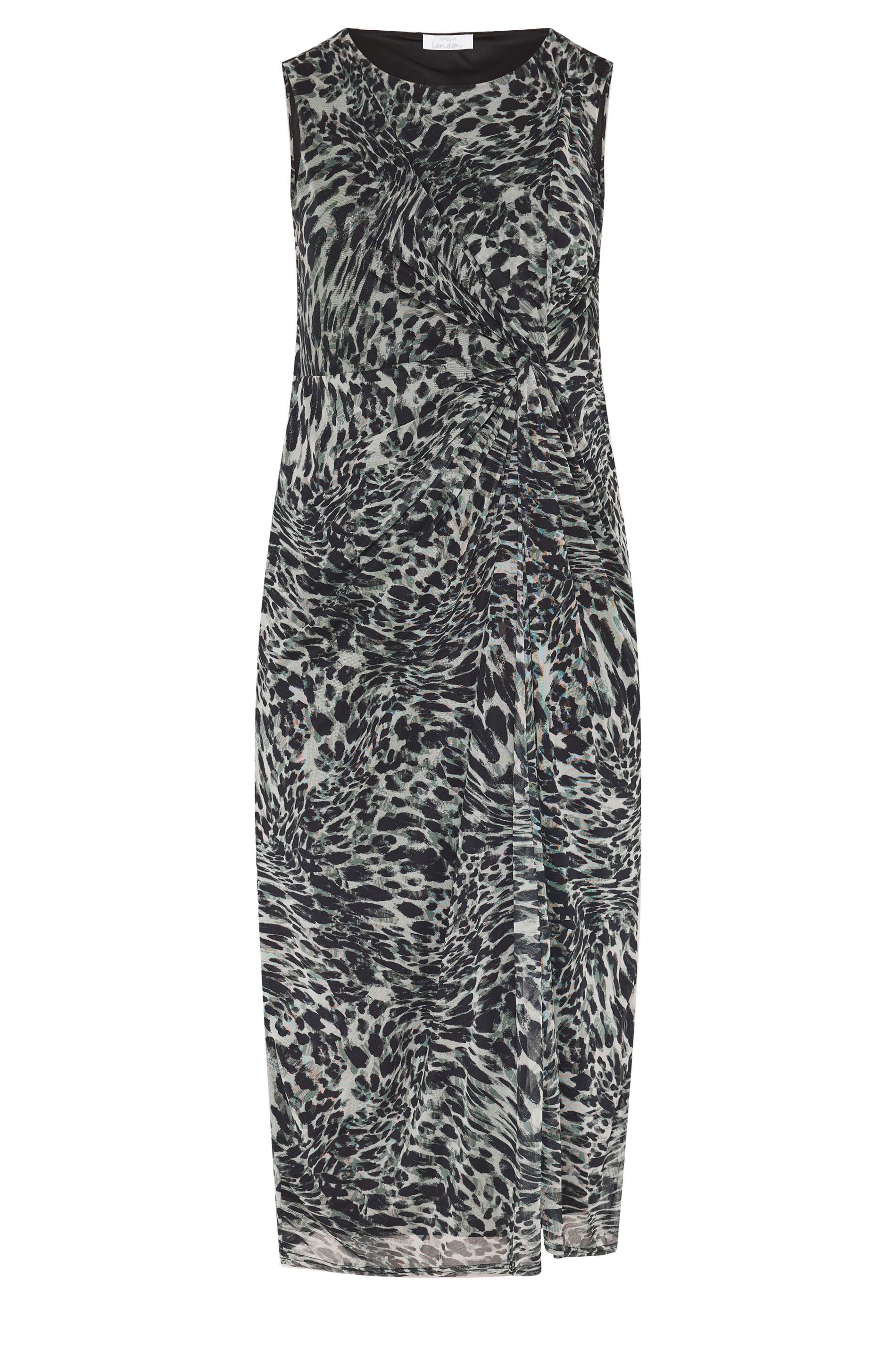 YOURS LONDON Plus Size Grey Animal Dress | Yours Clothing 5