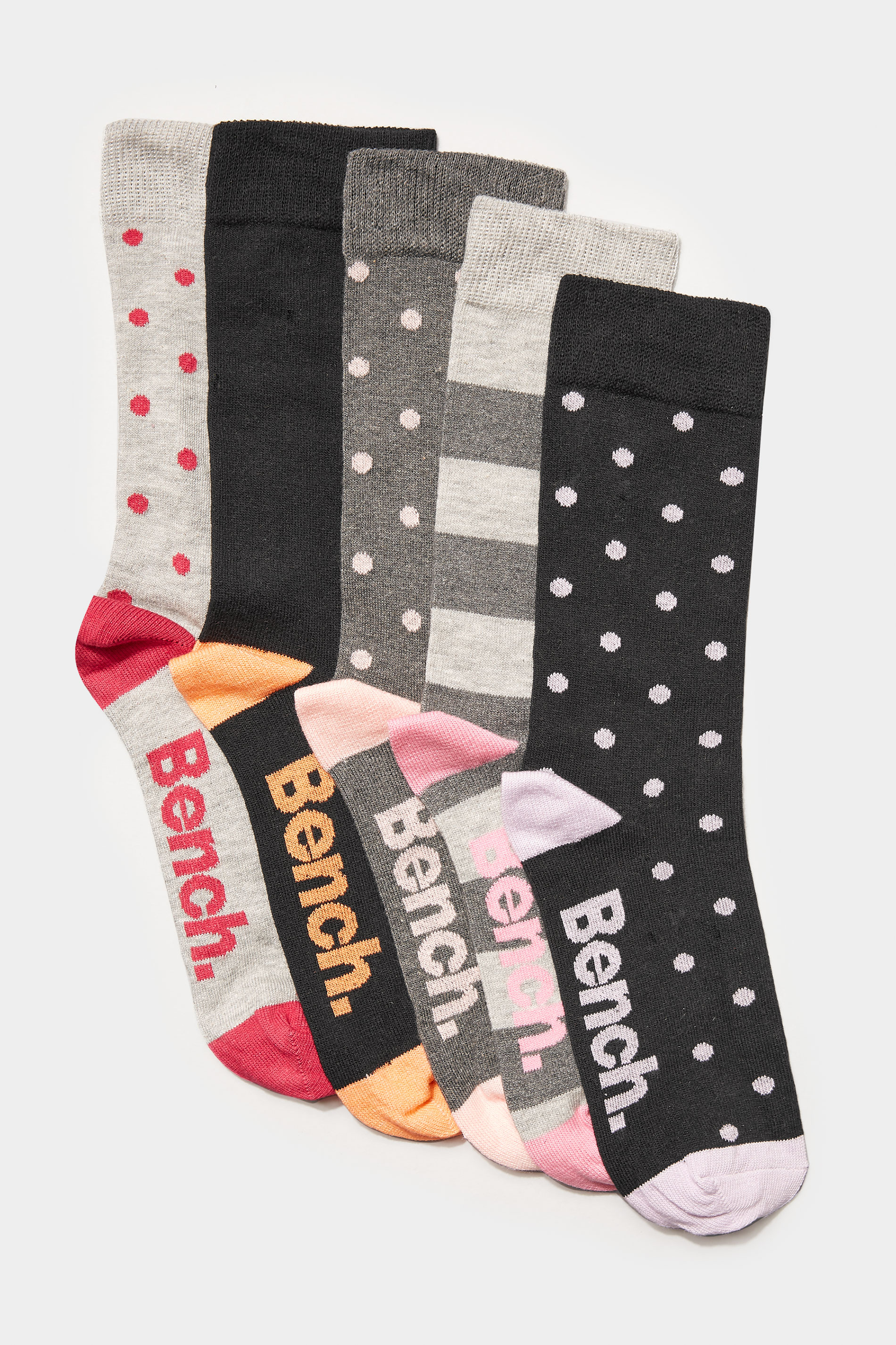 Bench 5 Pack Multi Patterned Crew Socks Long Tall Sally 