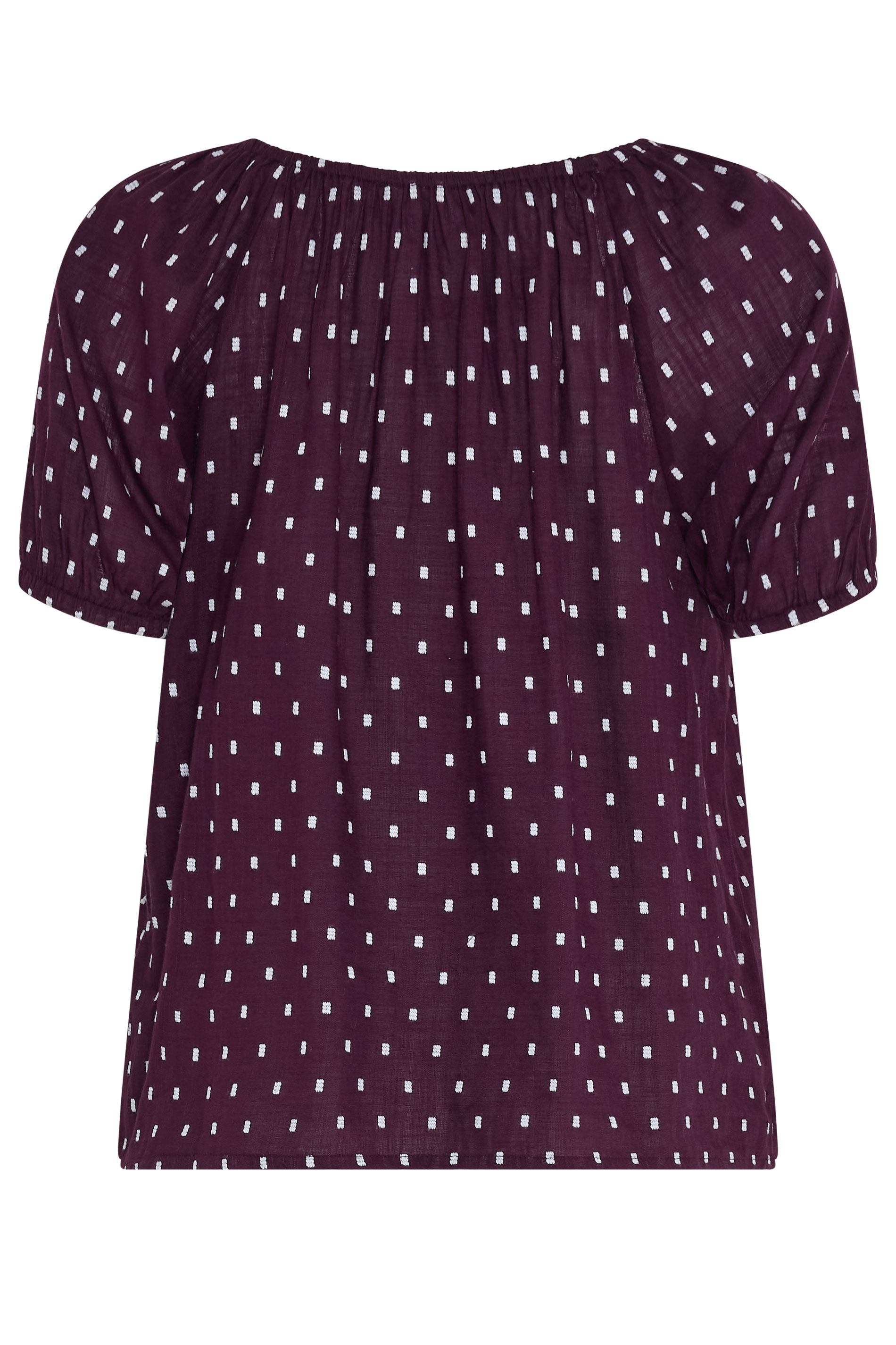 M&Co Berry Purple Dobby Button Up Cotton Blouse | M&Co 2