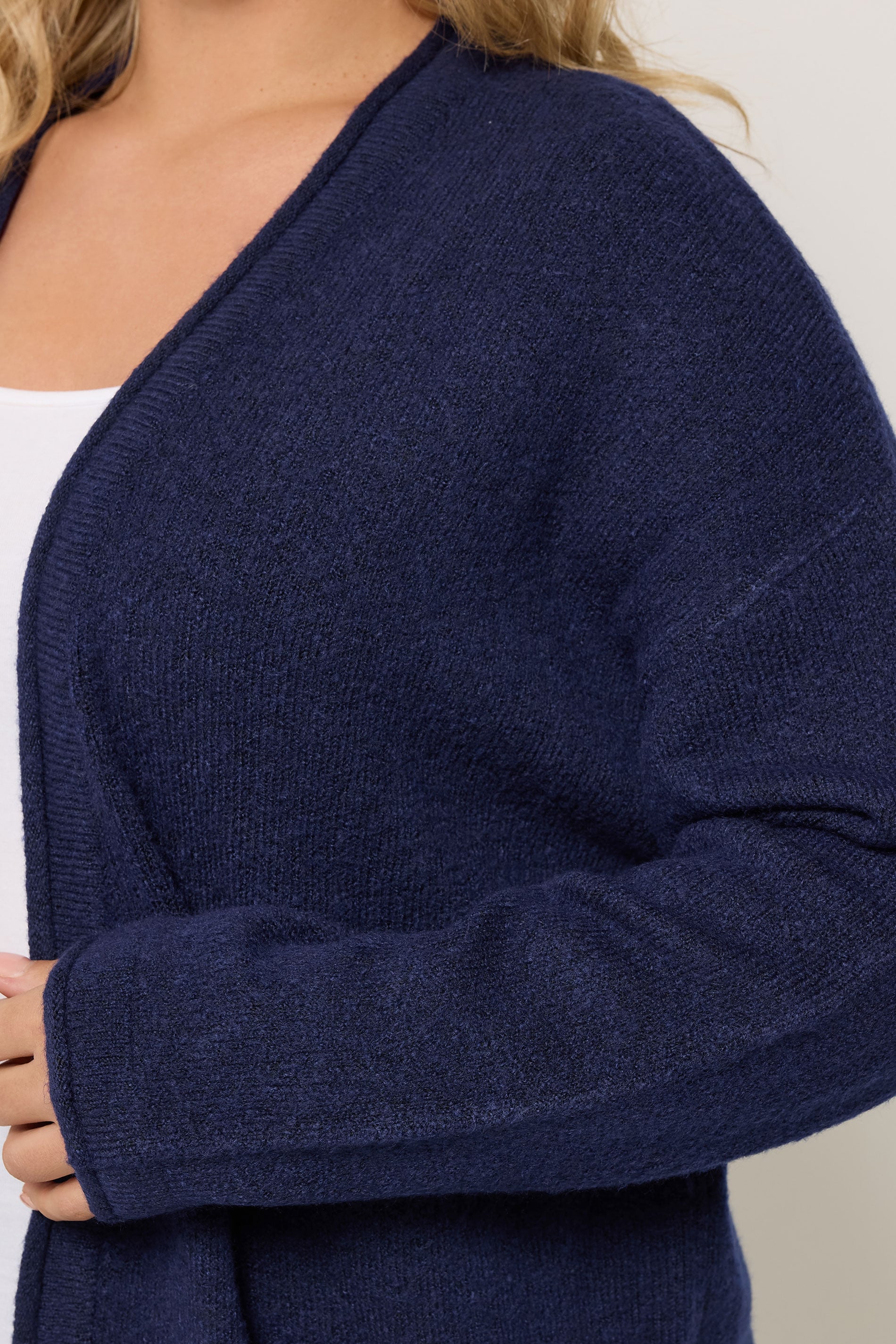 YOURS Plus Size Navy Blue Soft Touch Knitted Cardigan | Yours Clothing 4