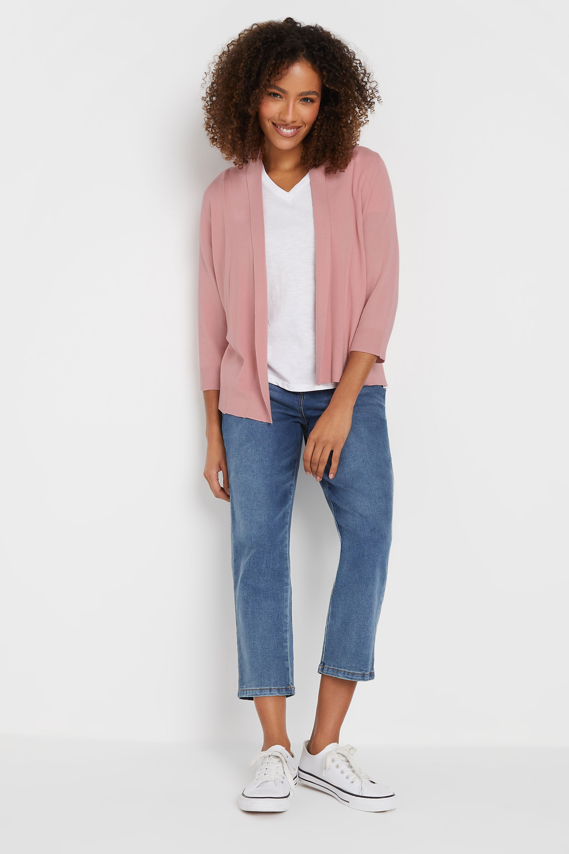 M&Co Blush Pink Shawl Collar Cardigan | M&Co 1