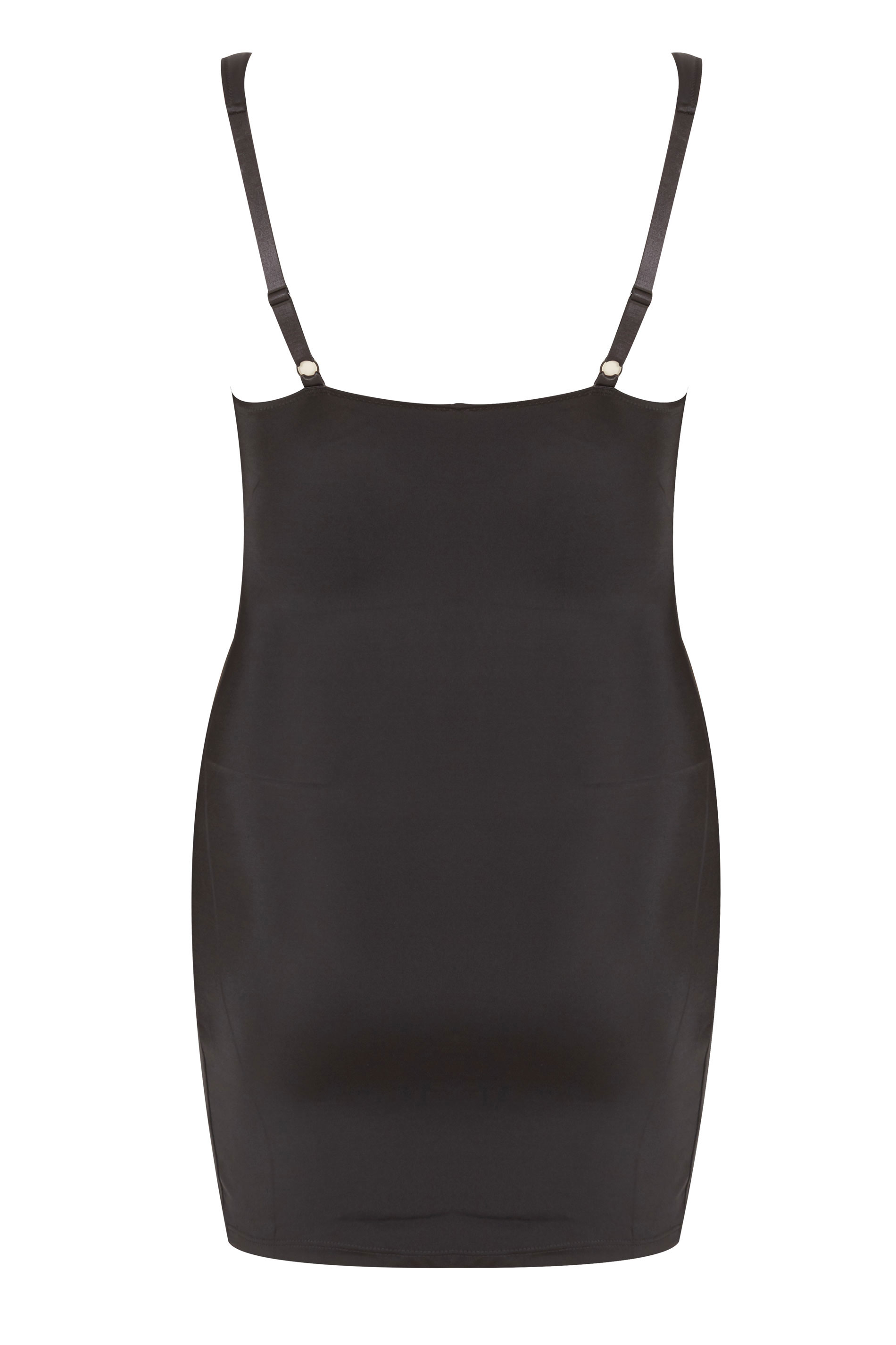Plus Size Black Seamless Control Underbra Slip Dress