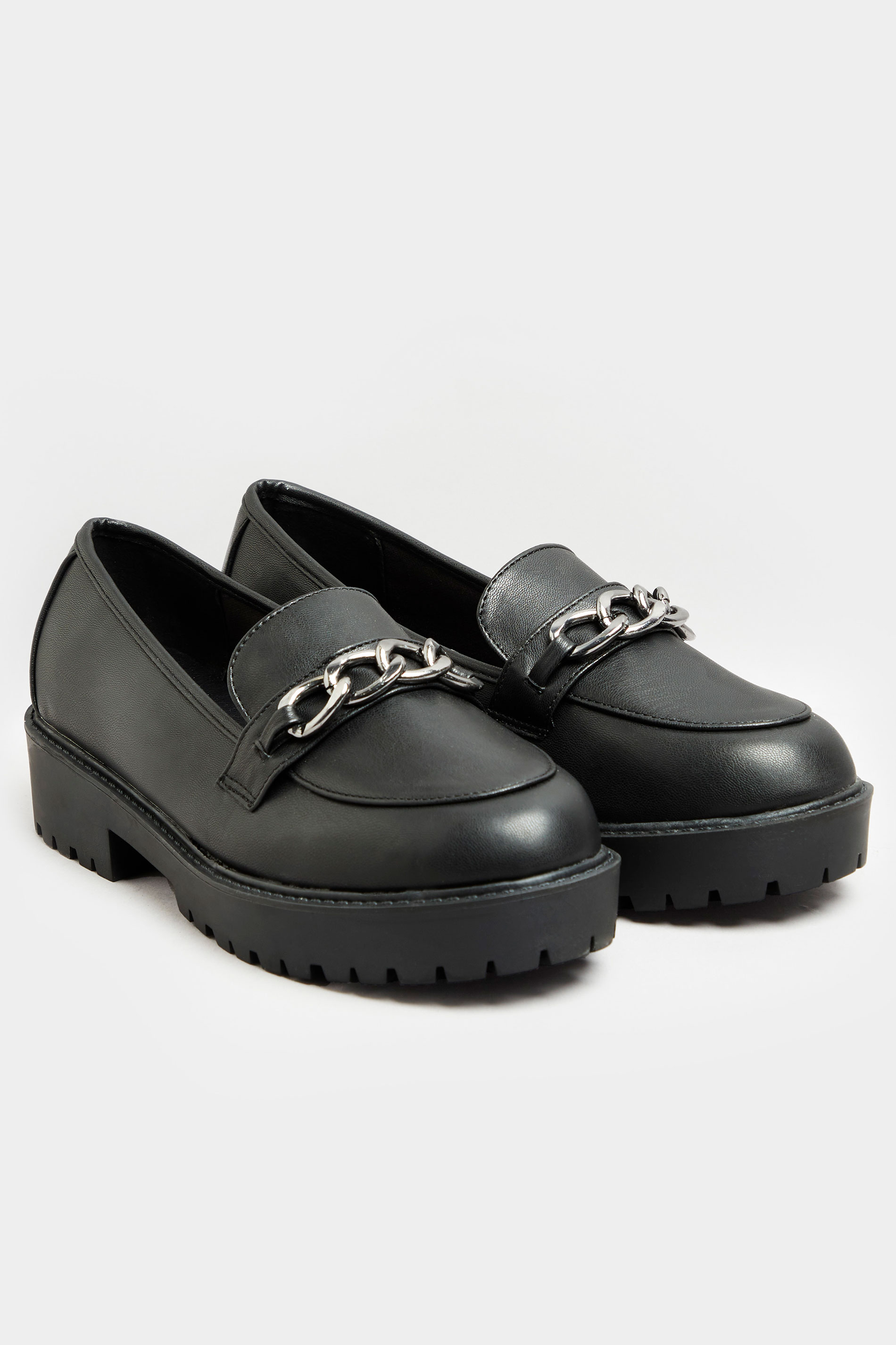 LIMITED COLLECTION Black Chunky Loafers In Extra Wide Fit_A.jpg