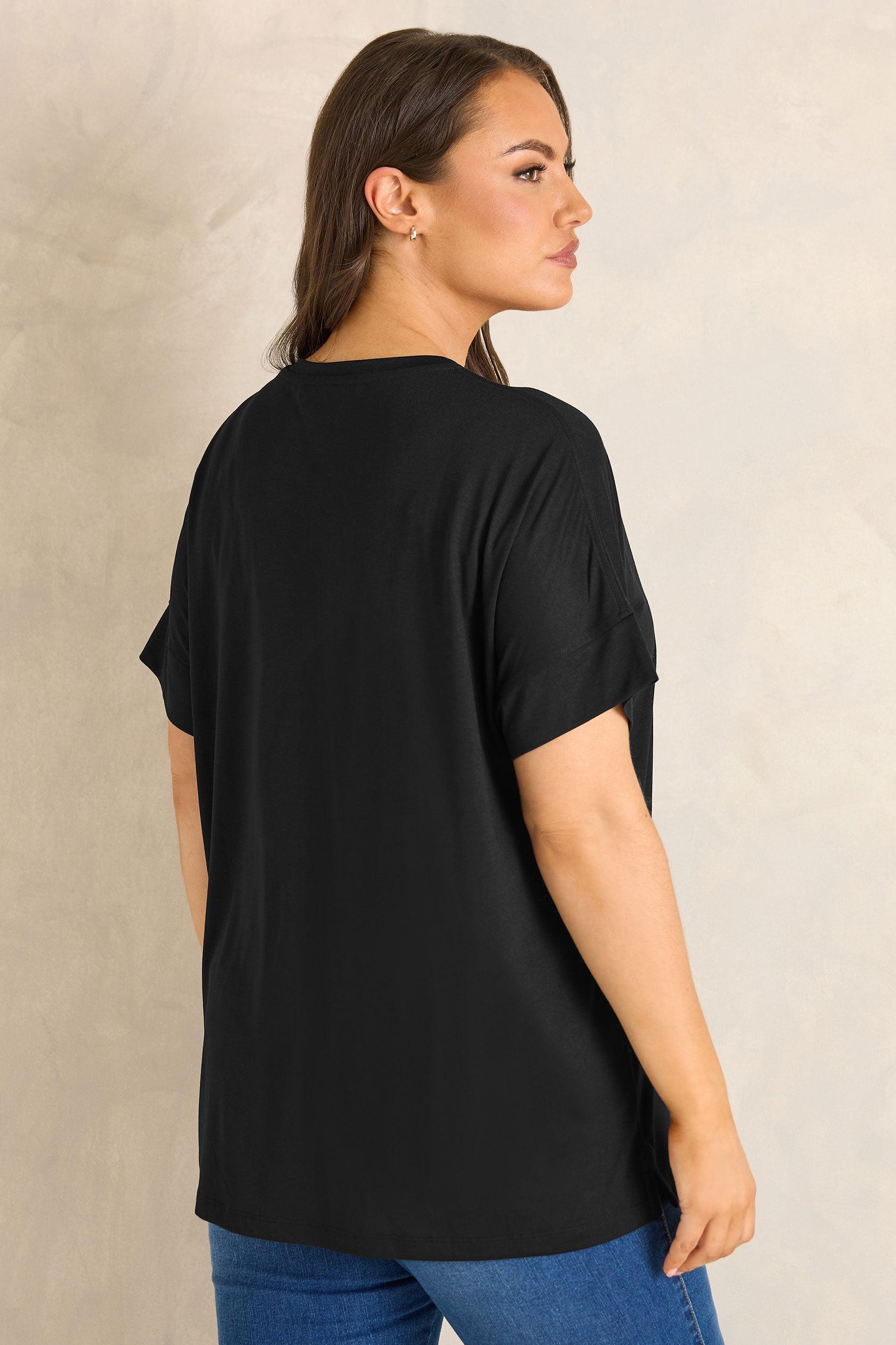 EVANS Plus Size Black Sequin Embellished Palm Trees Graphic T-Shirt | Evans  2