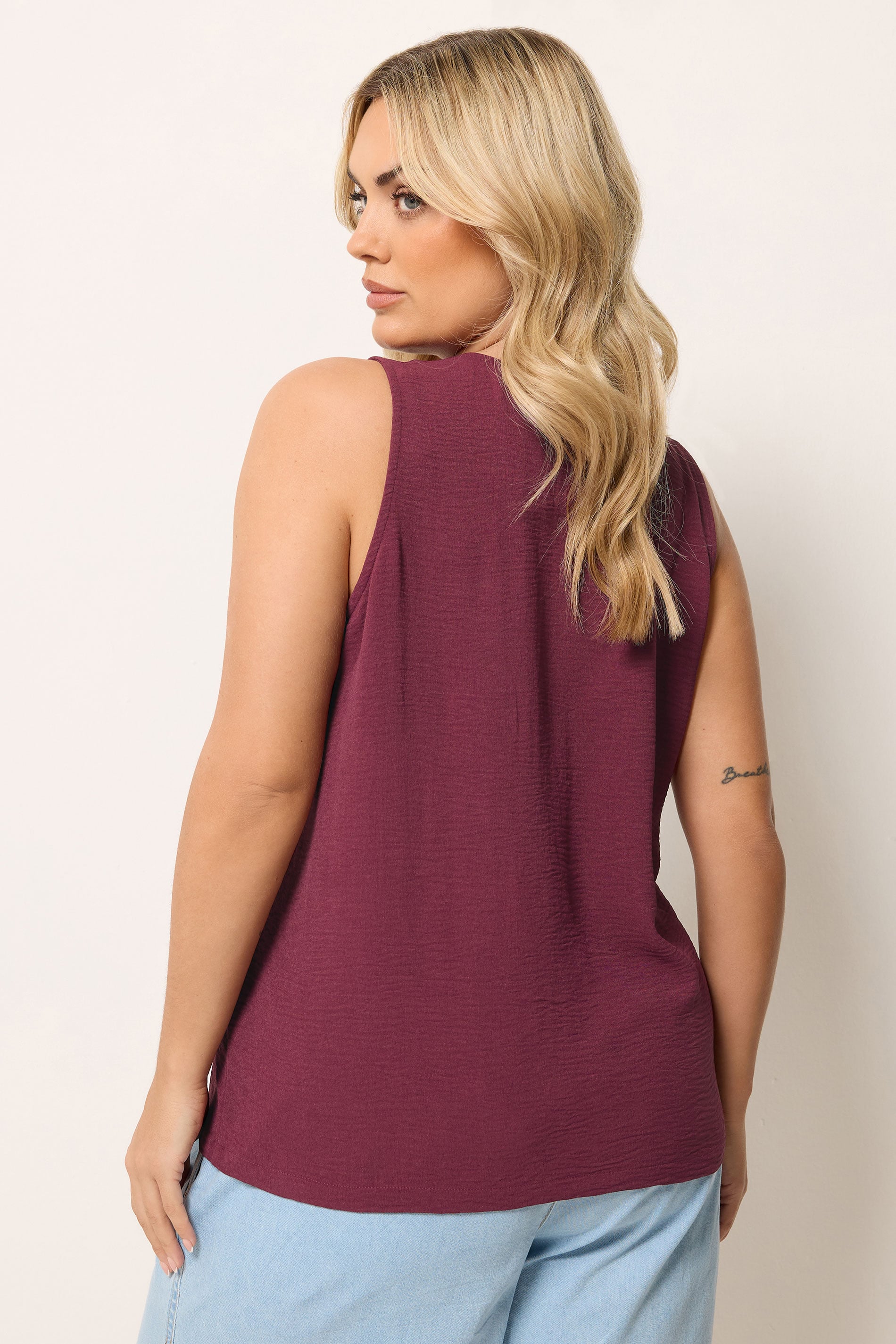 YOURS Plus Size Burgundy Red Waistcoat | Yours Clothing 2