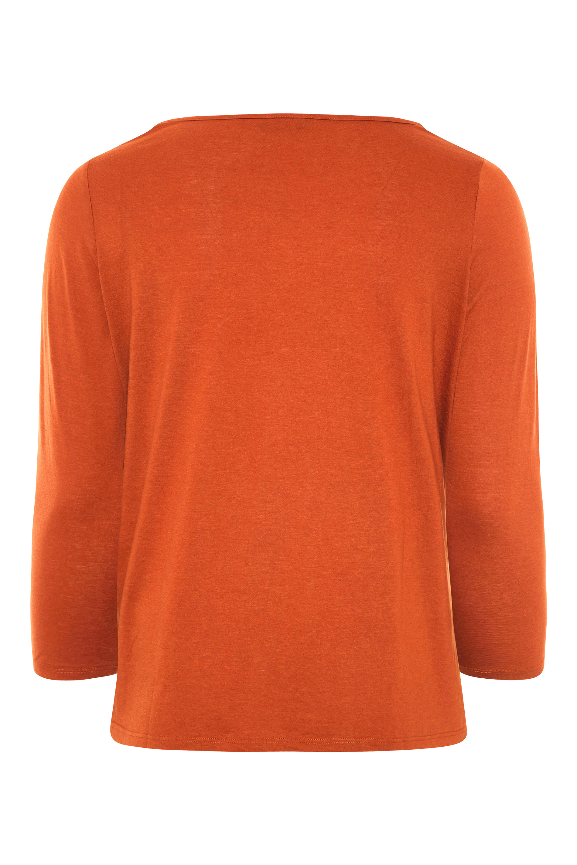 Plus Size Burnt Orange Scoop Neck Top | Yours Clothing