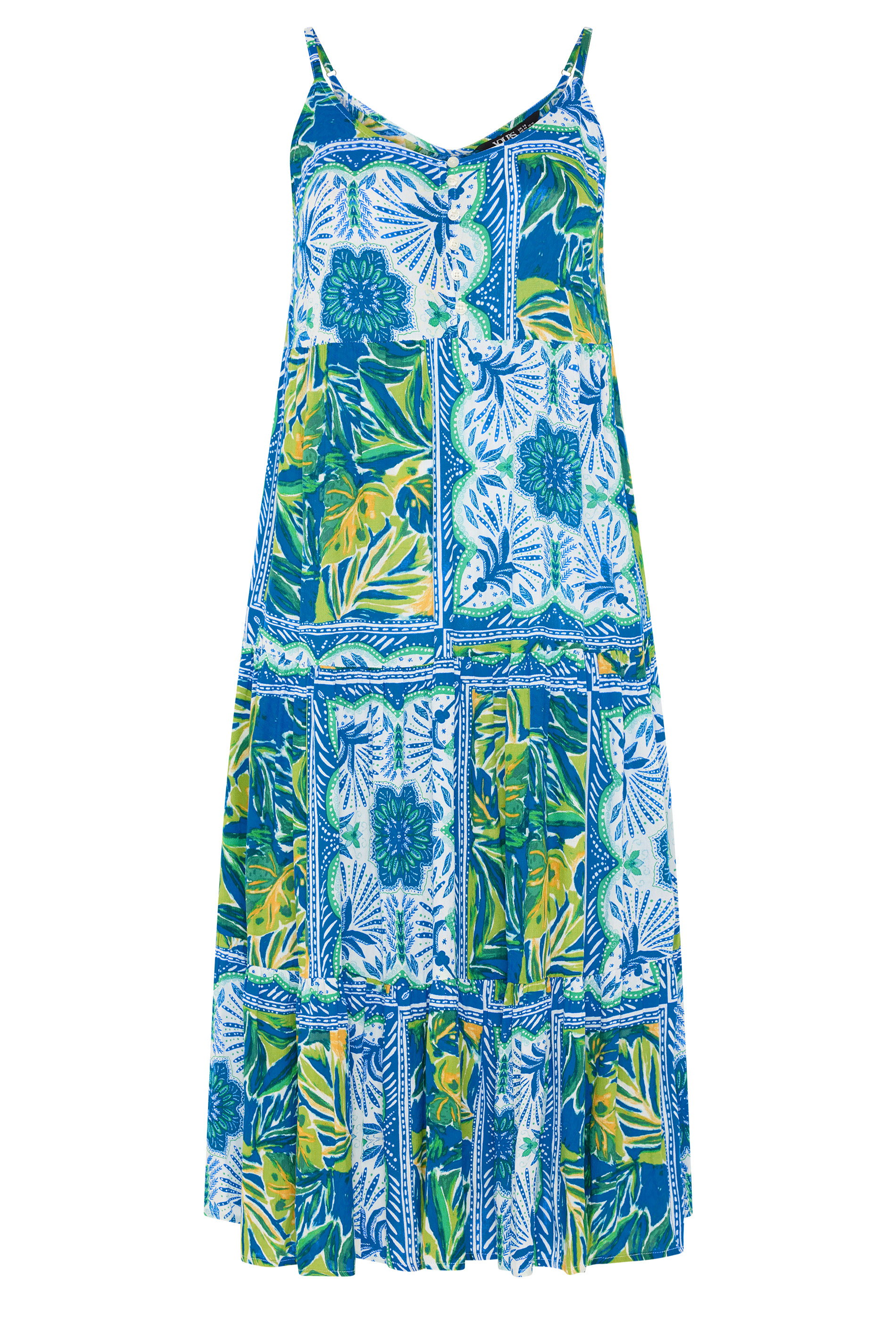 YOURS Plus Size Blue Tiered Maxi Dress | Yours Clothing 5