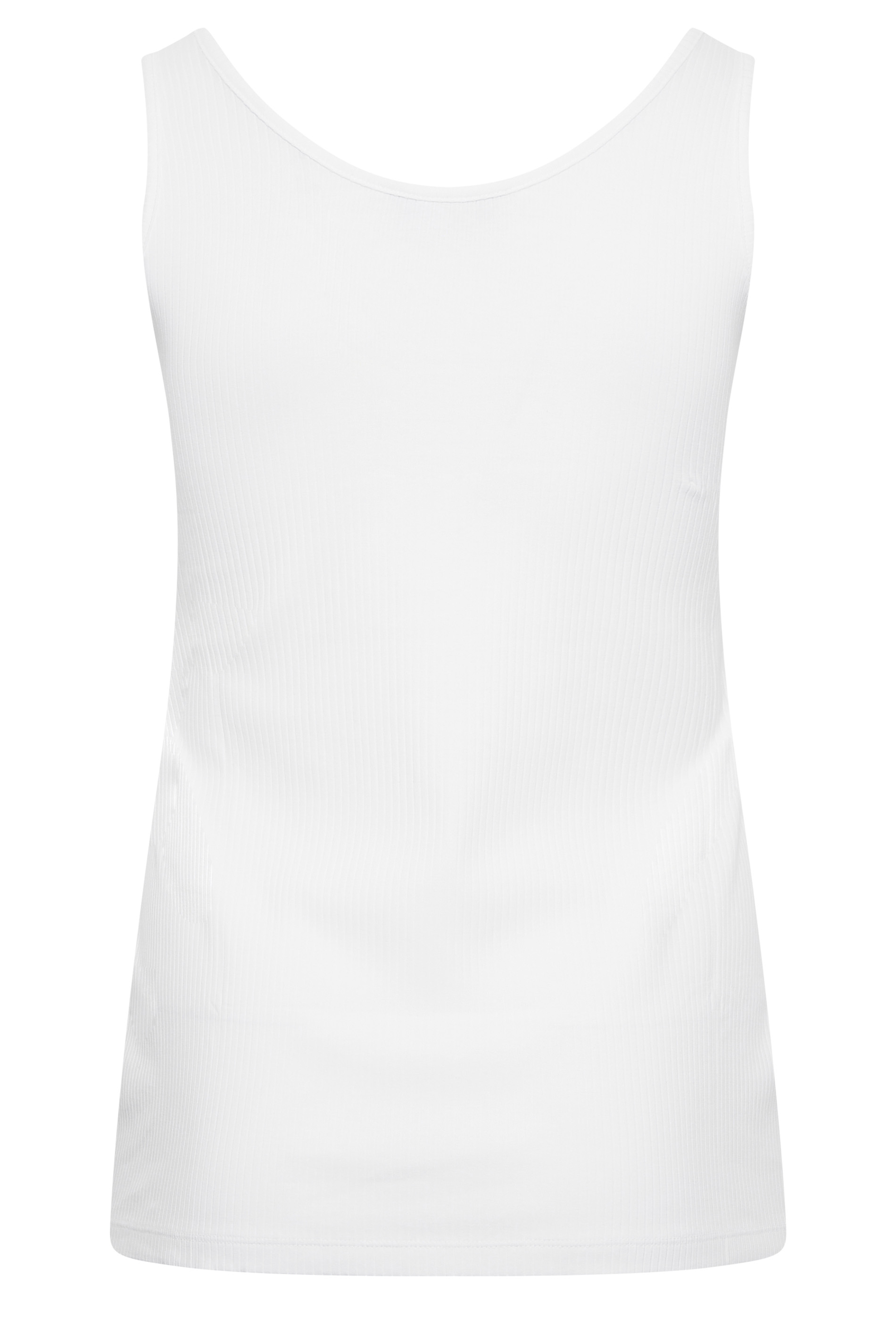 YOURS Plus Size Curve White Popper Vest Top | Yours Clothing