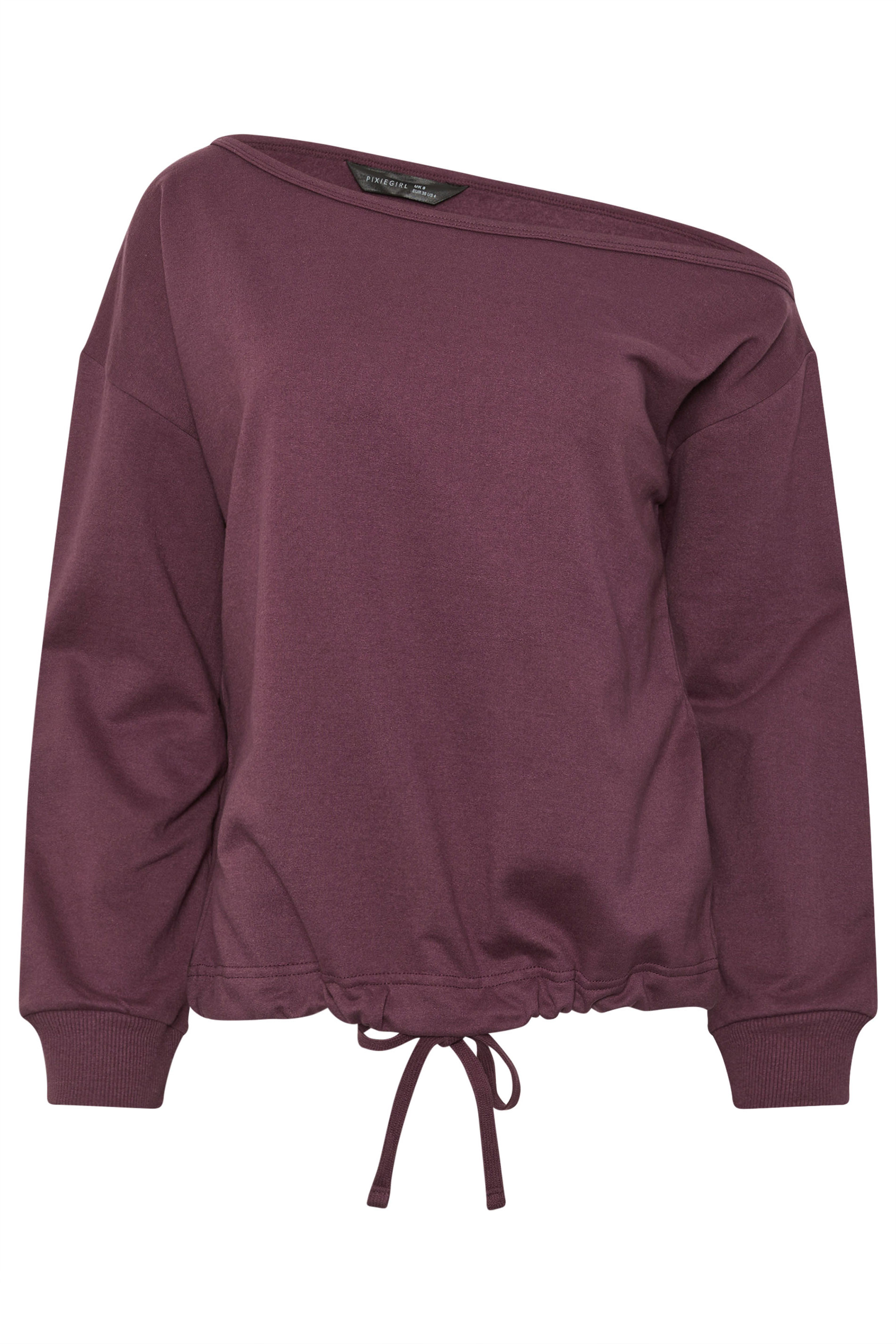 PixieGirl Petite Purple Plum Off Shoulder Sweatshirt | PixieGirl 5