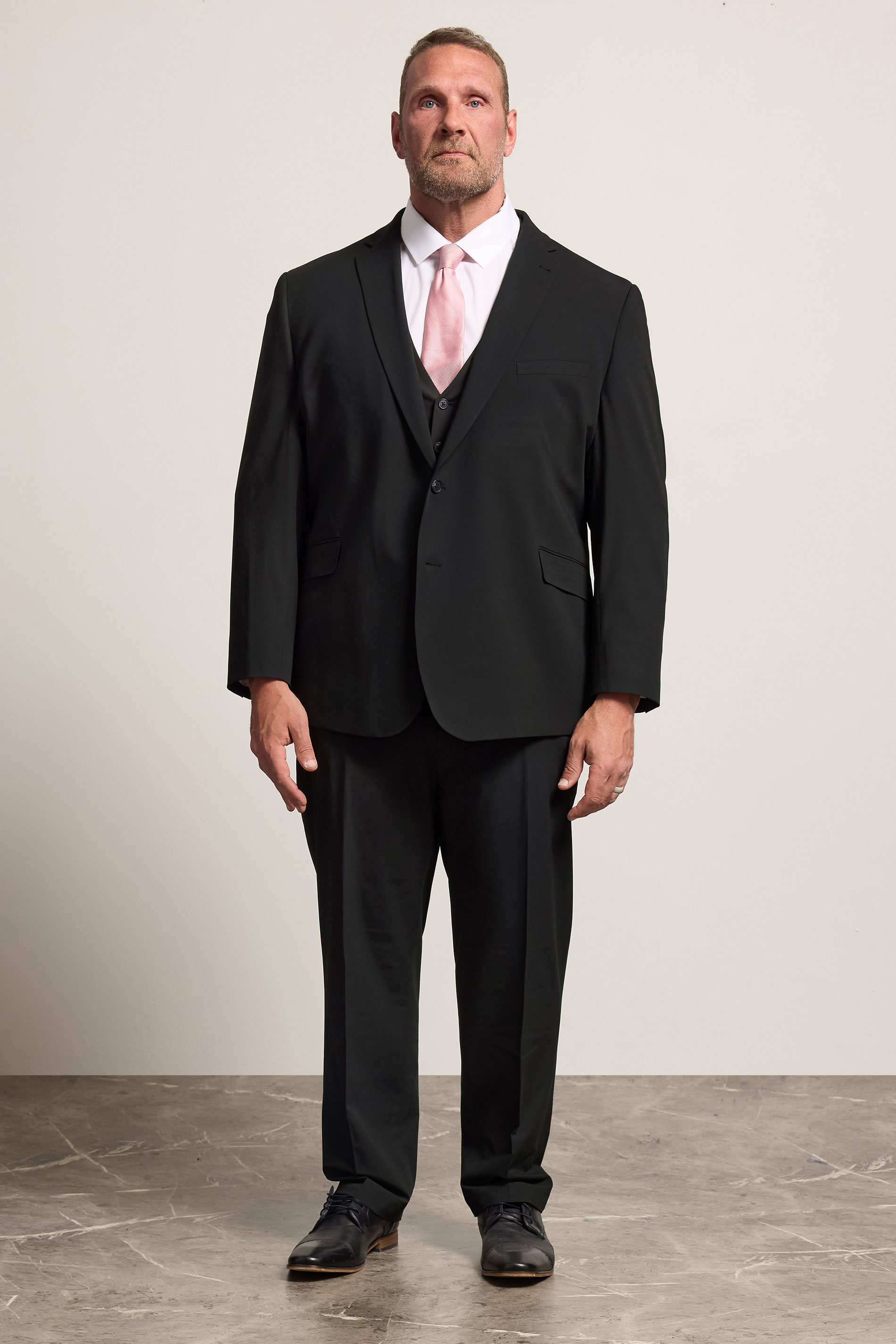 D555 Big & Tall Black Suit Jacket | BadRhino 1