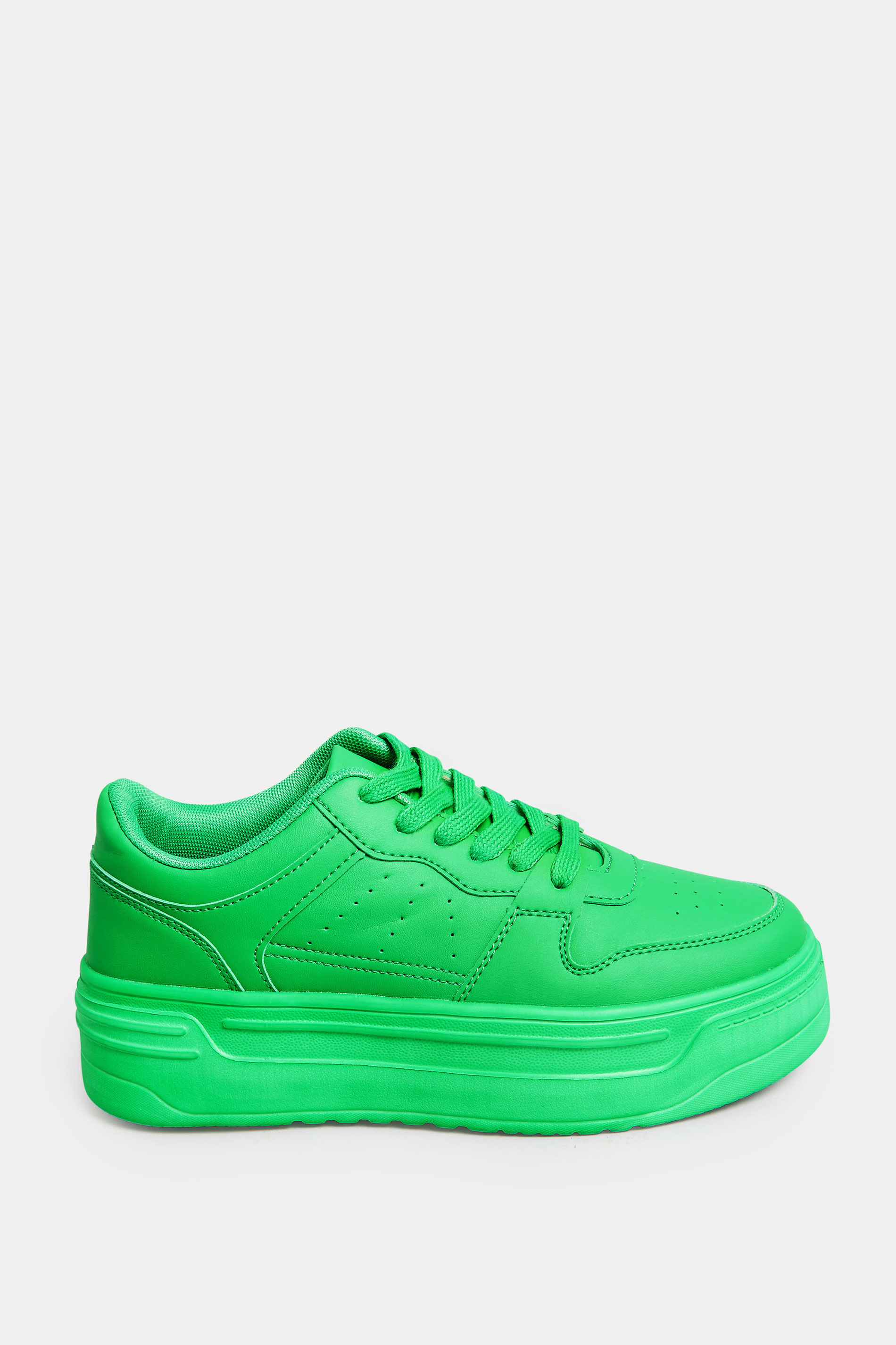 Bright Green Chunky Trainers In Extra Wide EEE Fit | Yours Clothing  3