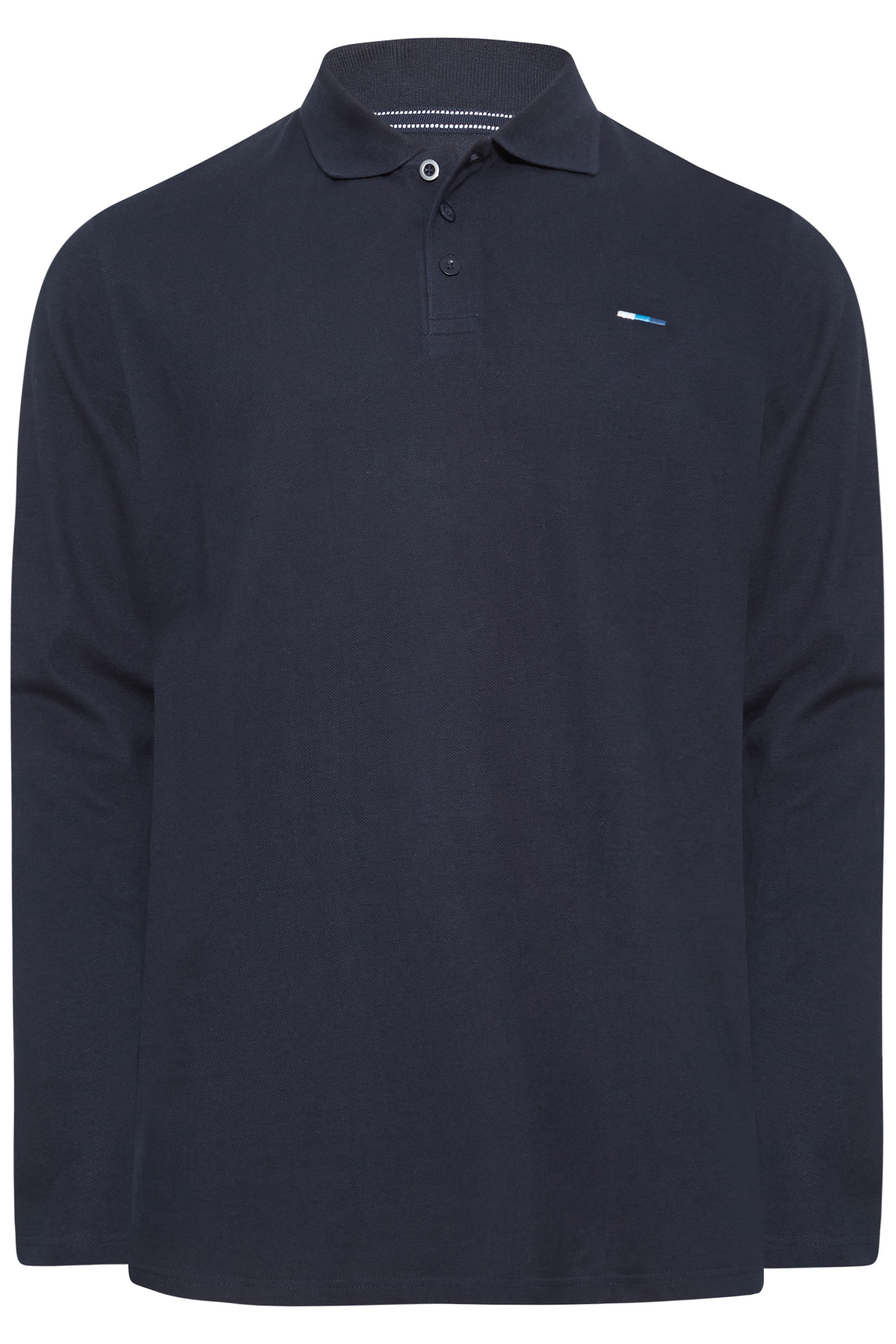 BadRhino Navy Blue Essential Long Sleeve Polo Shirt | BadRhino 3