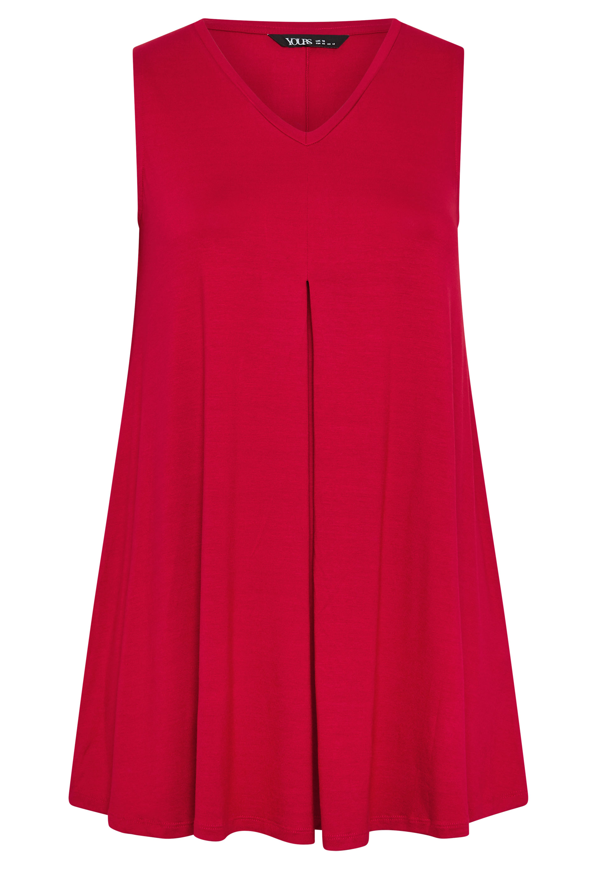 YOURS Plus Size Red Pleat Front Vest Top | Yours Clothing 5