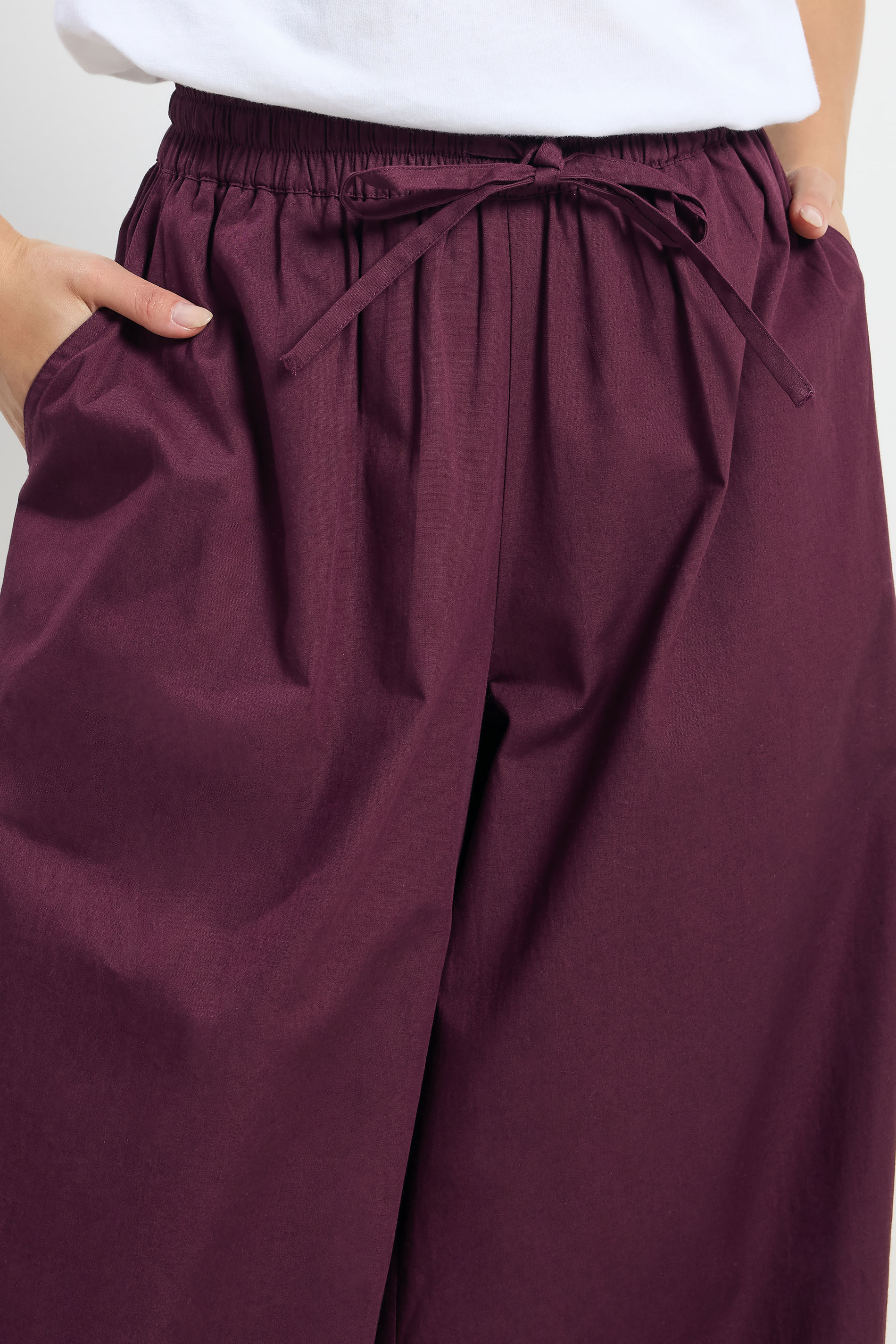 PixieGirl Petite Women's Plum Purple Cotton Cuffed Balloon Trousers | PixieGirl 4