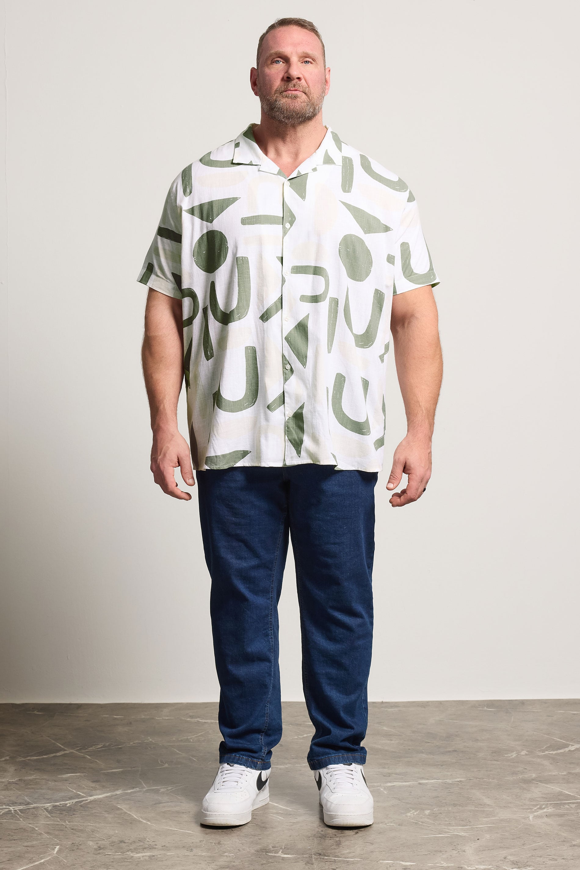 BadRhino Big & Tall Green Abstract Print Shirt | BadRhino 2