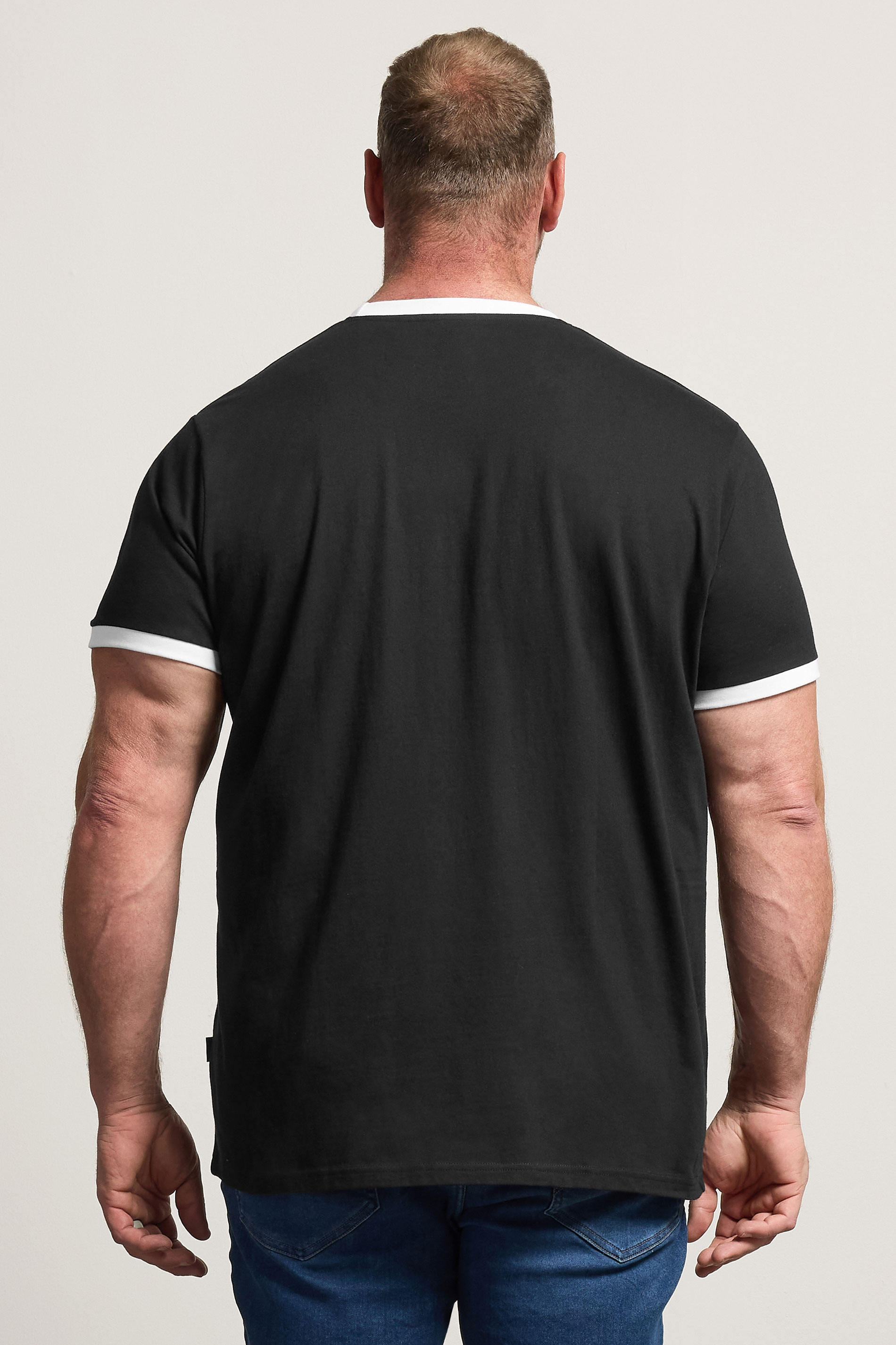BadRhino Big & Tall Black Ringer T-Shirt | BadRhino 2