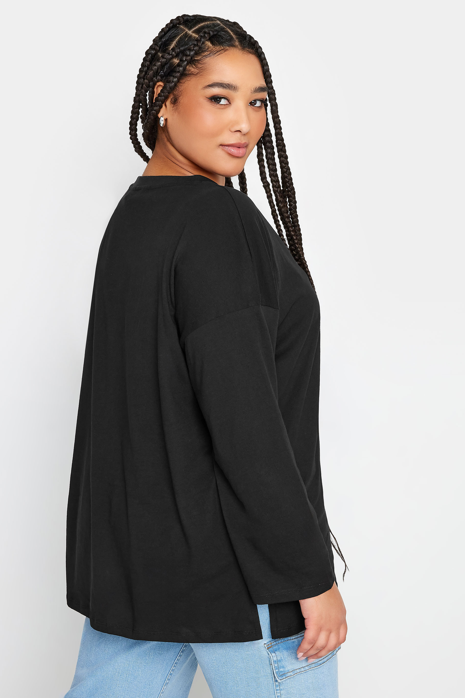 LIMITED COLLECTION Plus Size Black Utility Pocket Long Sleeve T-Shirt | Yours Clothing 3