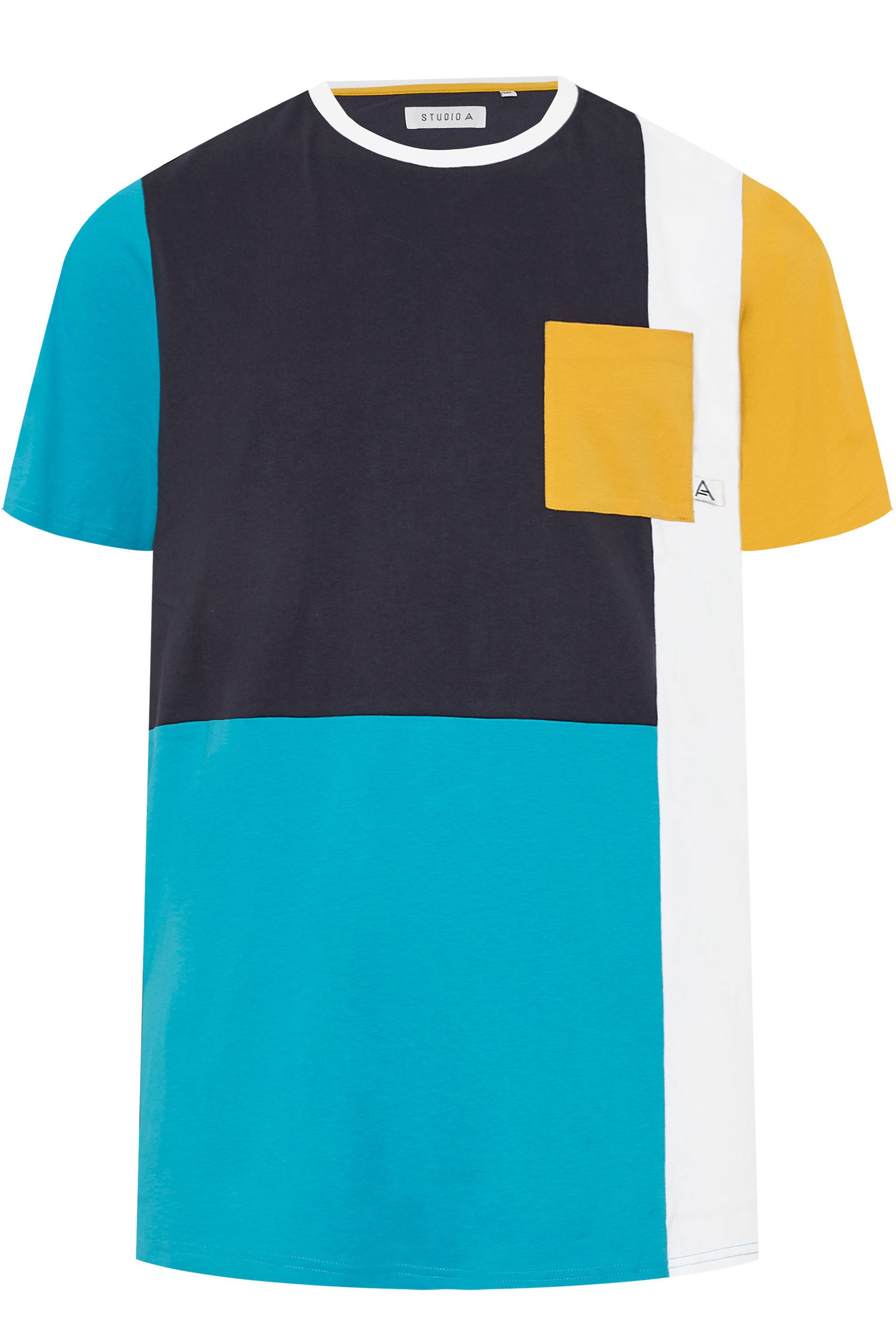 STUDIO A Multi Colour Block T-Shirt | BadRhino