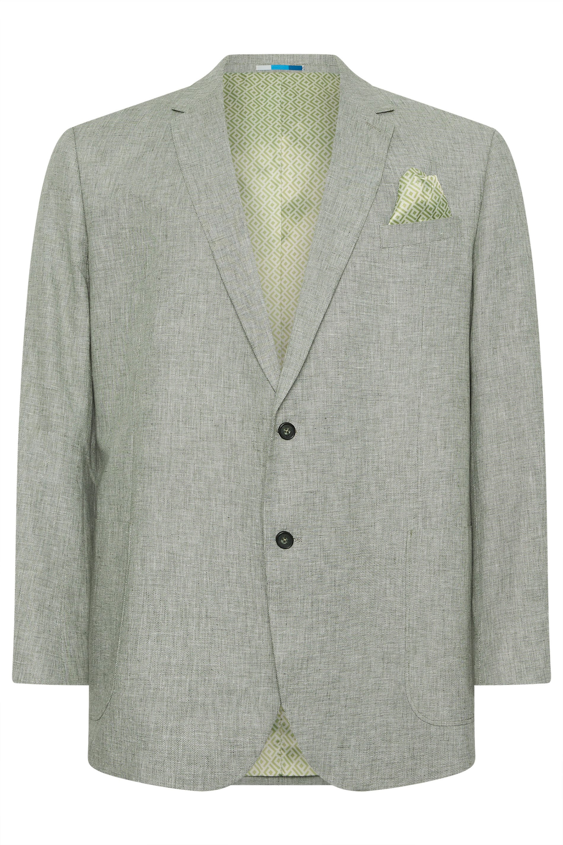 BadRhino Tailoring Big & Tall Green Linen Blazer | BadRhino 6