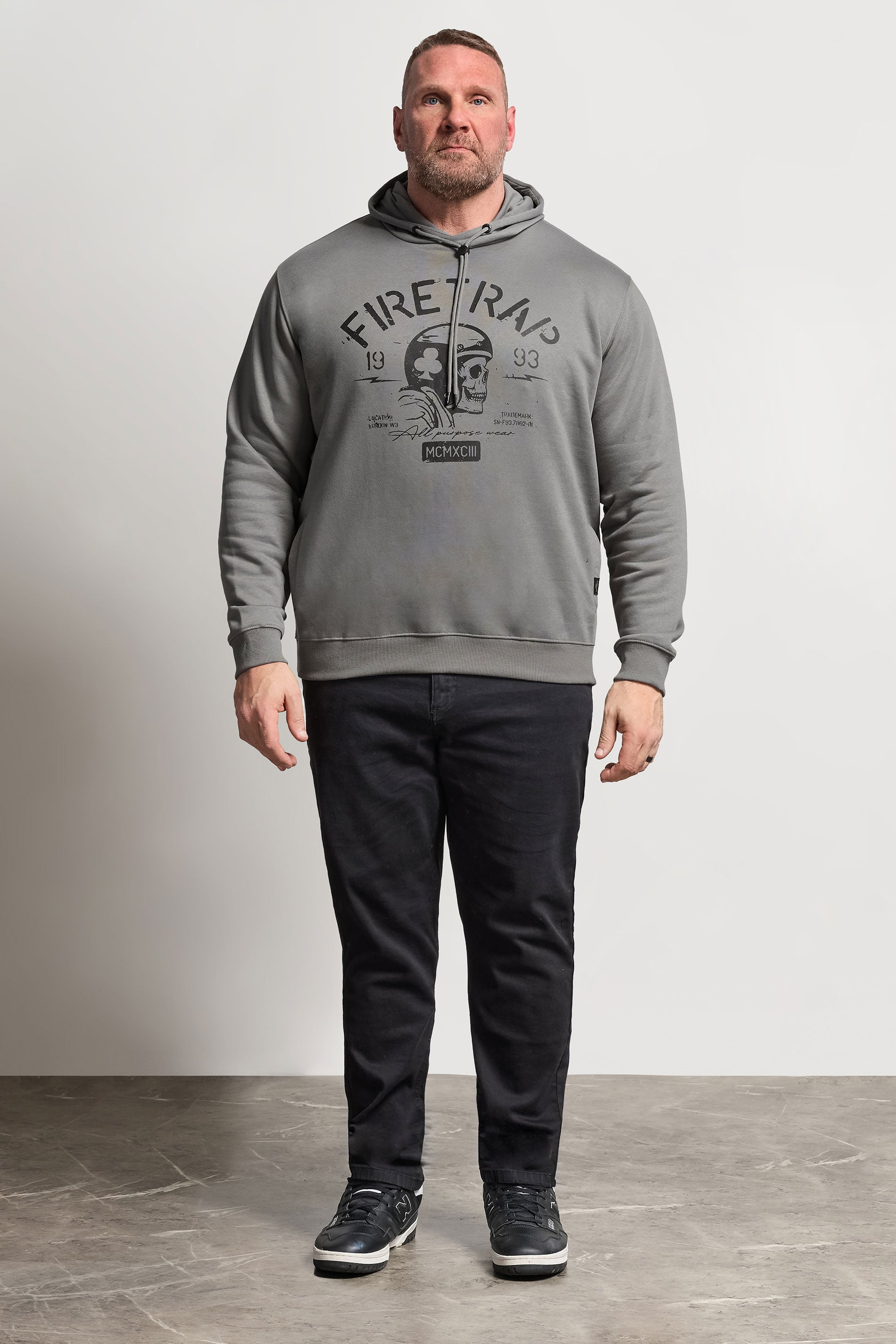 FIRETRAP Big & Tall Grey Hoodie | BadRhino 1