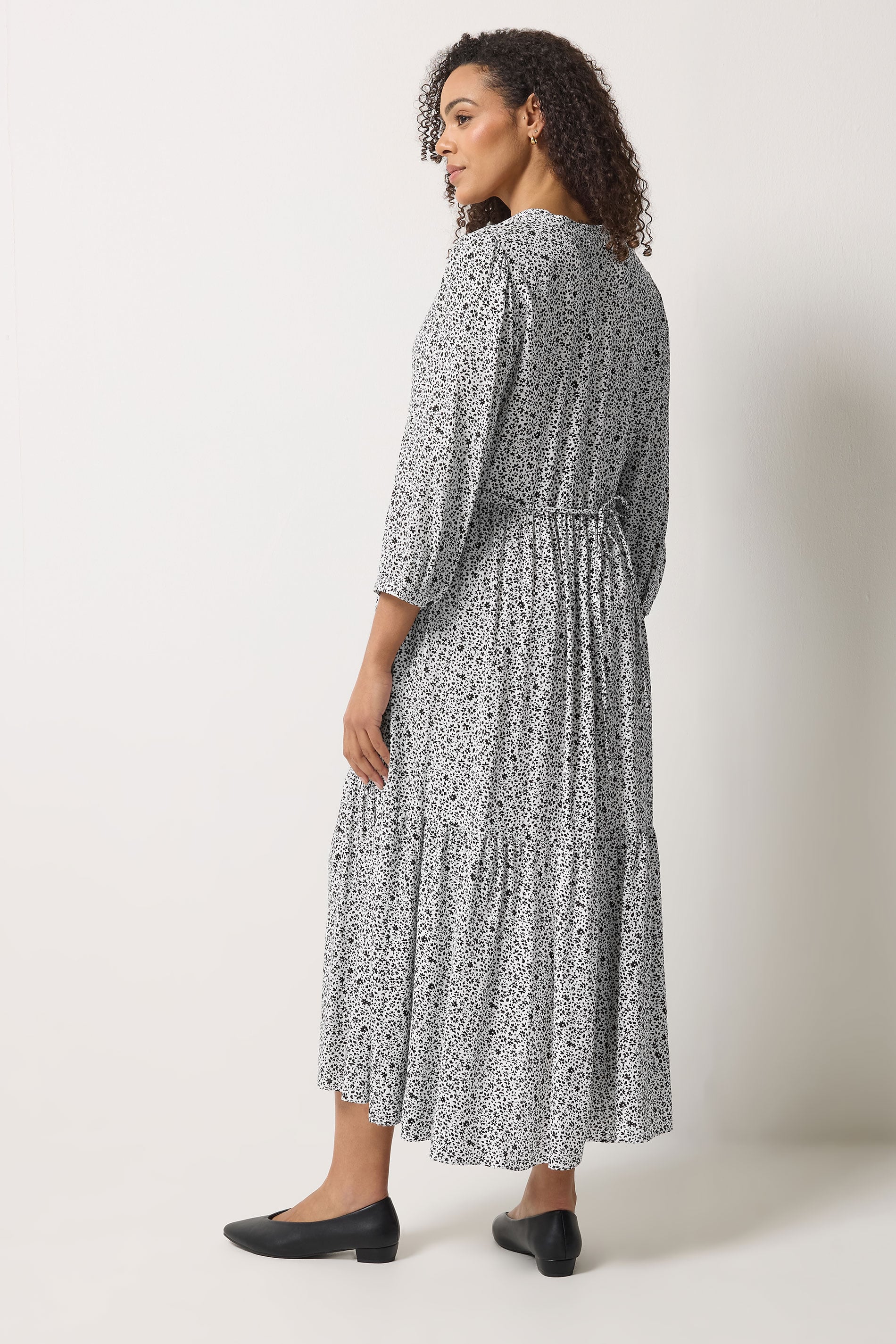 M&Co White Ditsy Floral Tiered Maxi Dress | M&Co 2