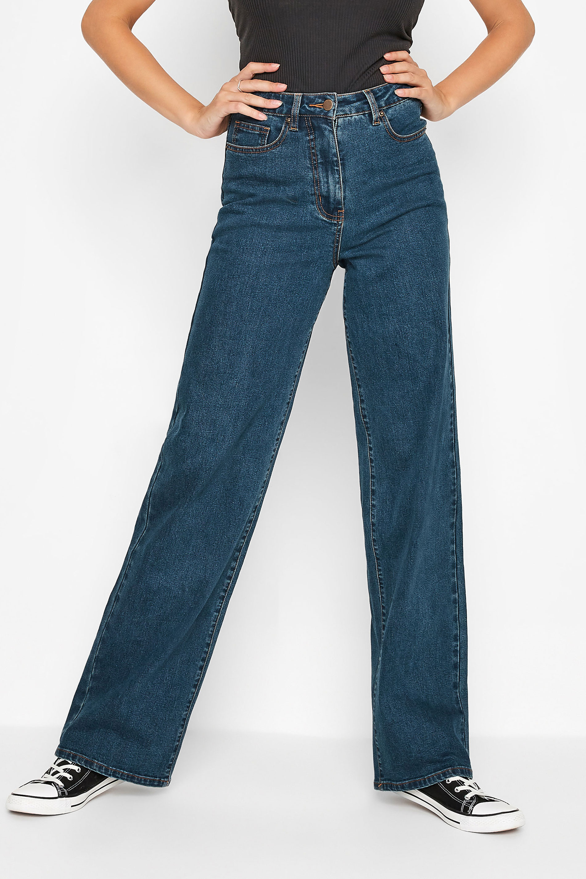 LTS Tall Indigo Blue BEA Wide Leg Jeans | Long Tall Sally 1