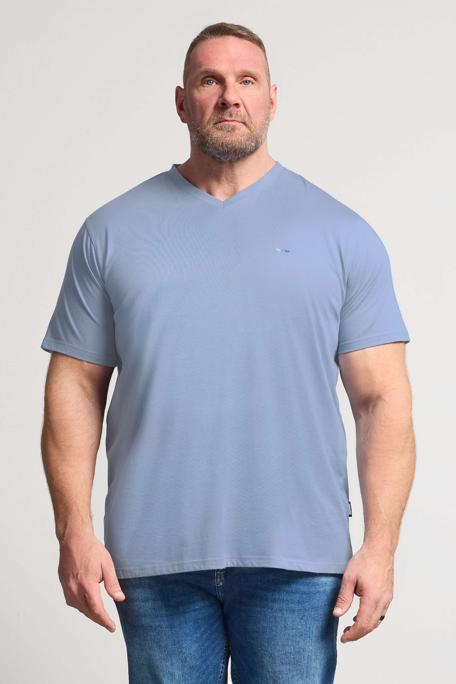 BadRhino Big & Tall Navy Blue 5 Pack V-Neck T-Shirts | BadRhino 2