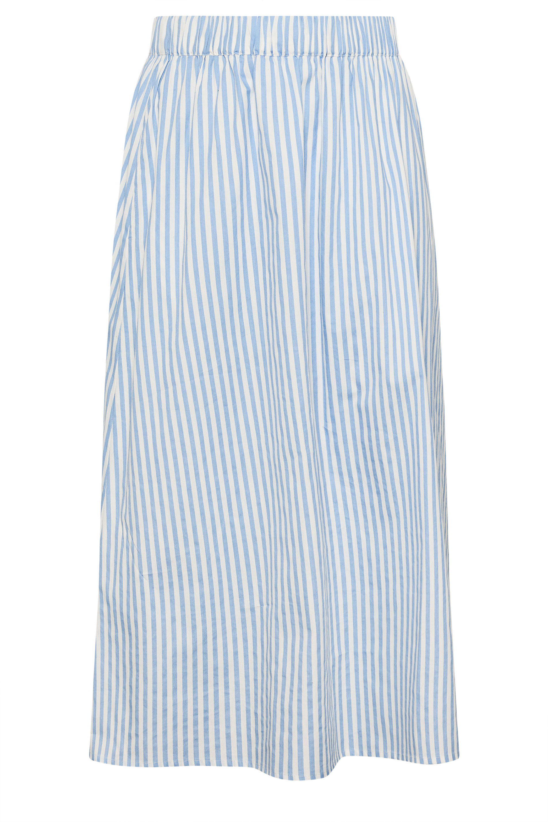 YOURS Plus Size Blue Stripe Poplin Skirt | Yours Clothing 5