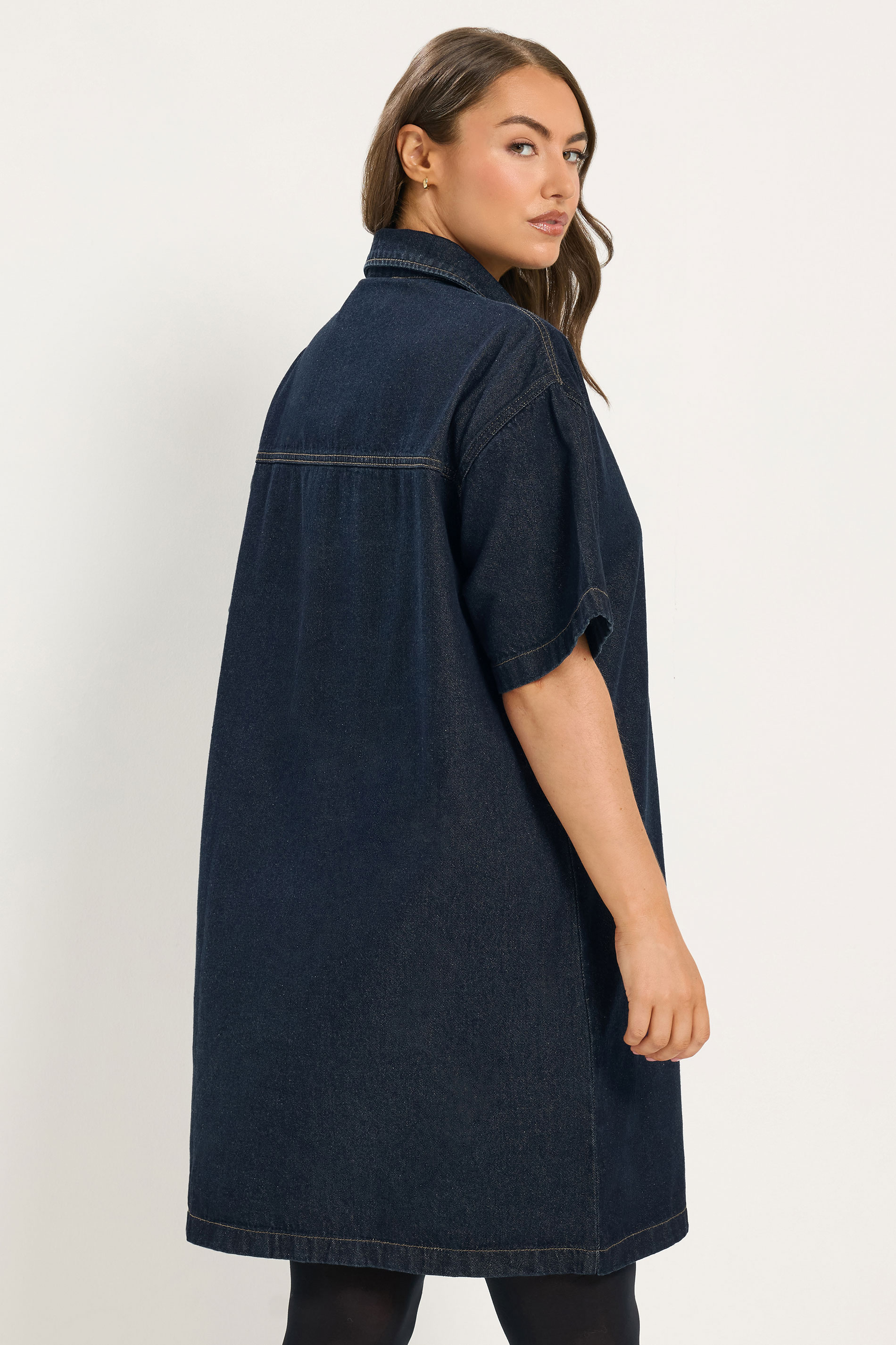 Yours Blauwe Denim Overhemdjurk, foto 4