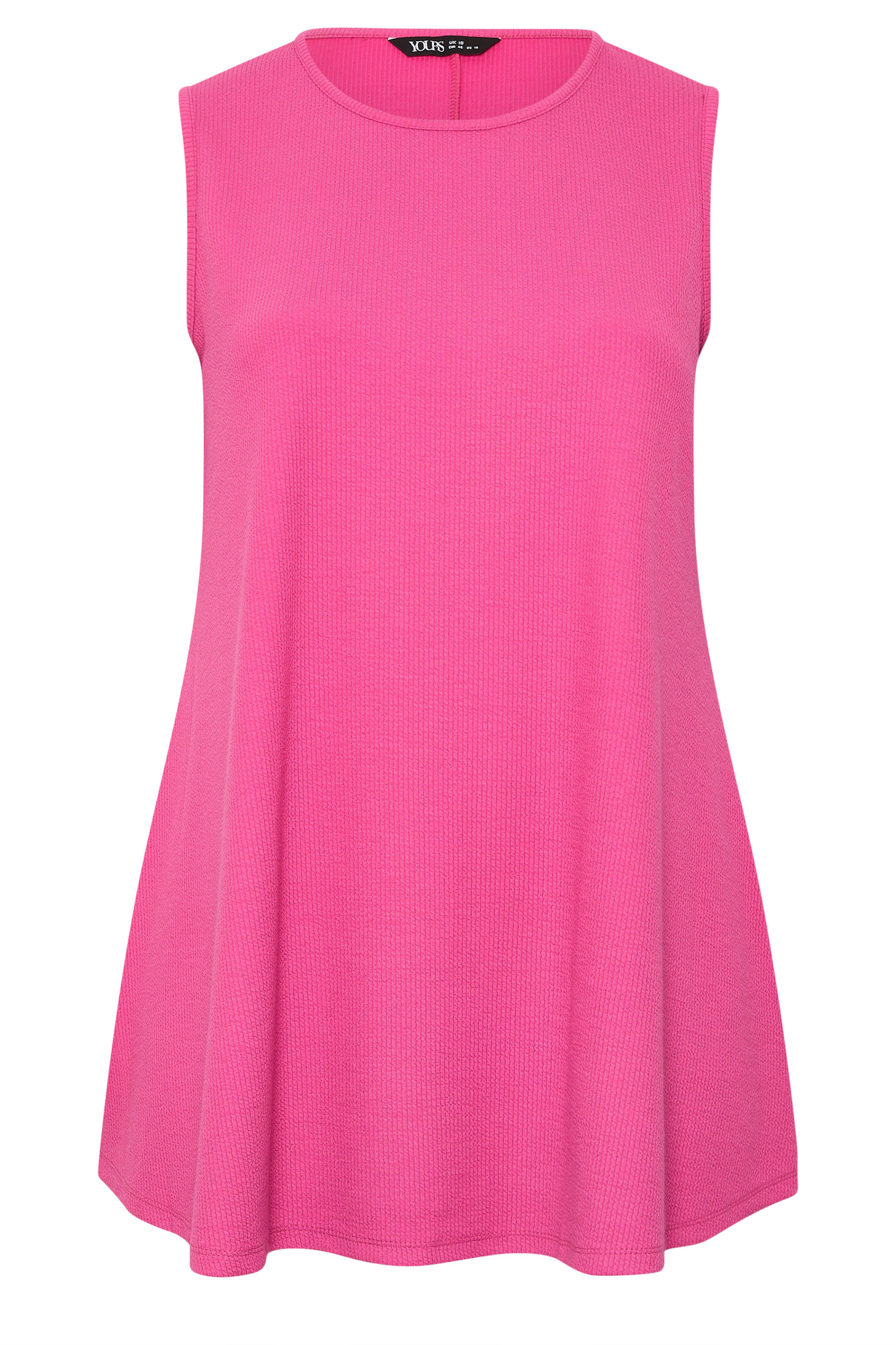 YOURS Plus Size Pink Soft Touch Ribbed Swing Top | Yours Clothing 5