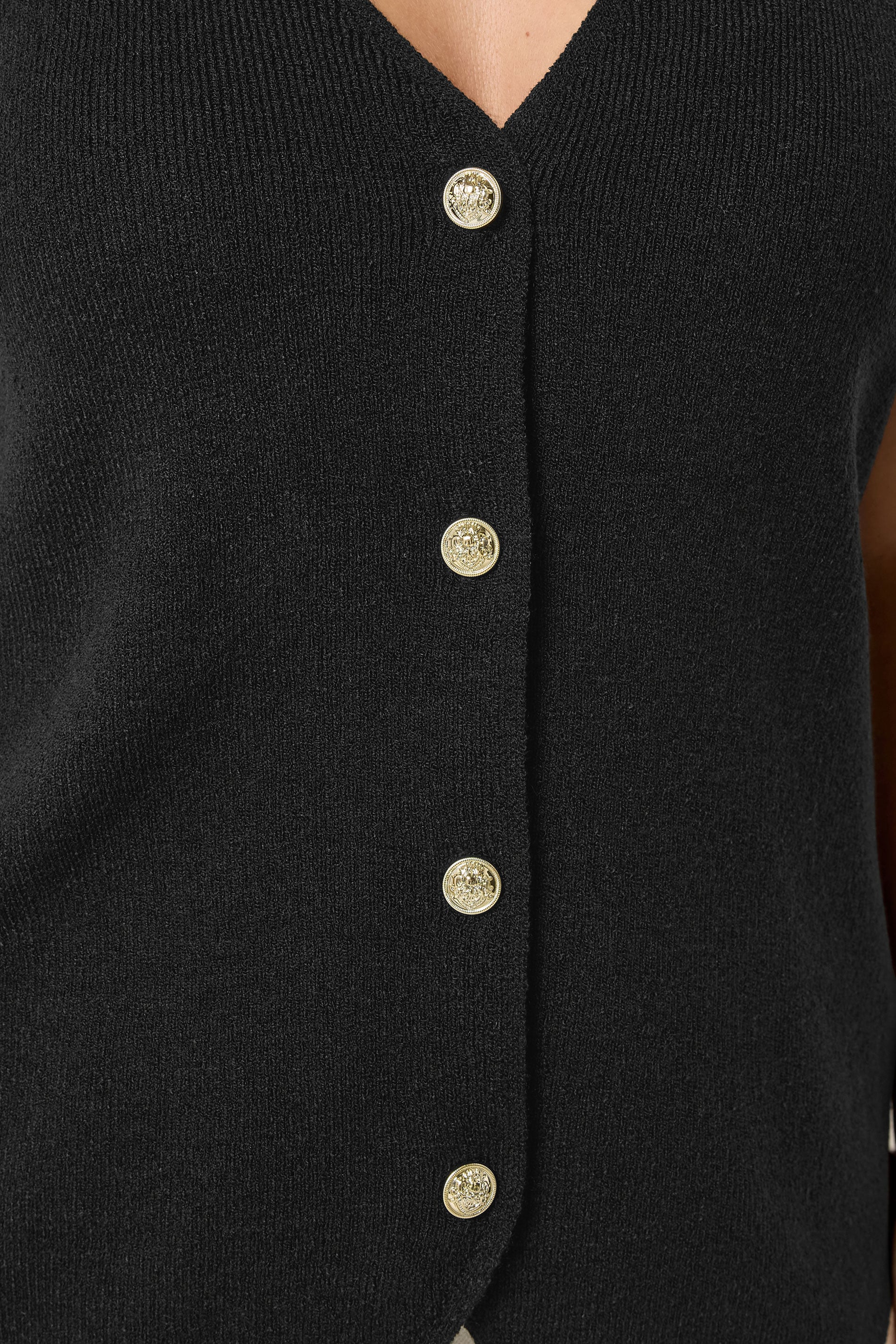 YOURS Plus Size Black Button Front Waistcoat | Yours Clothing 4