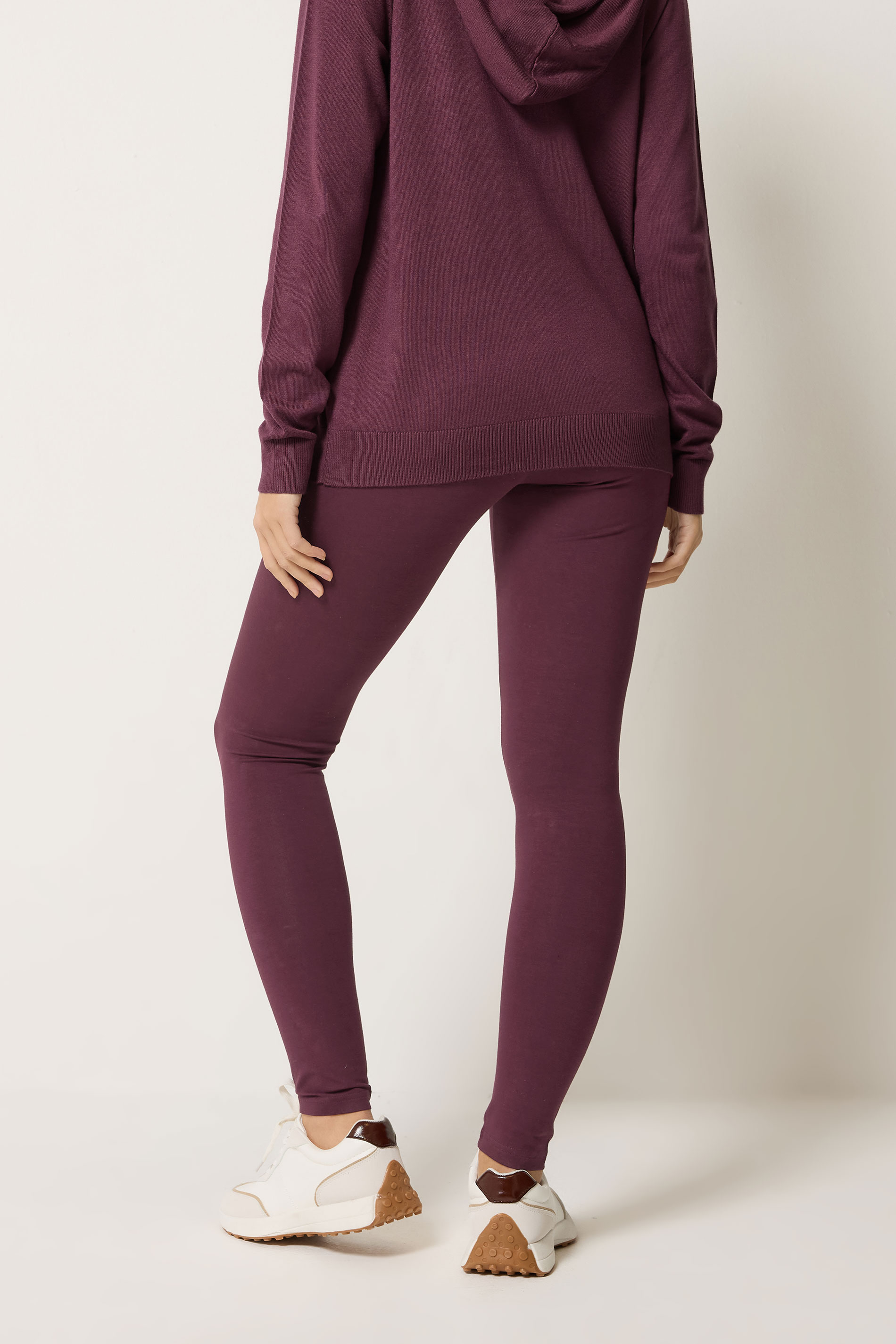 M&Co Berry Purple Stretch Leggings | M&Co 2