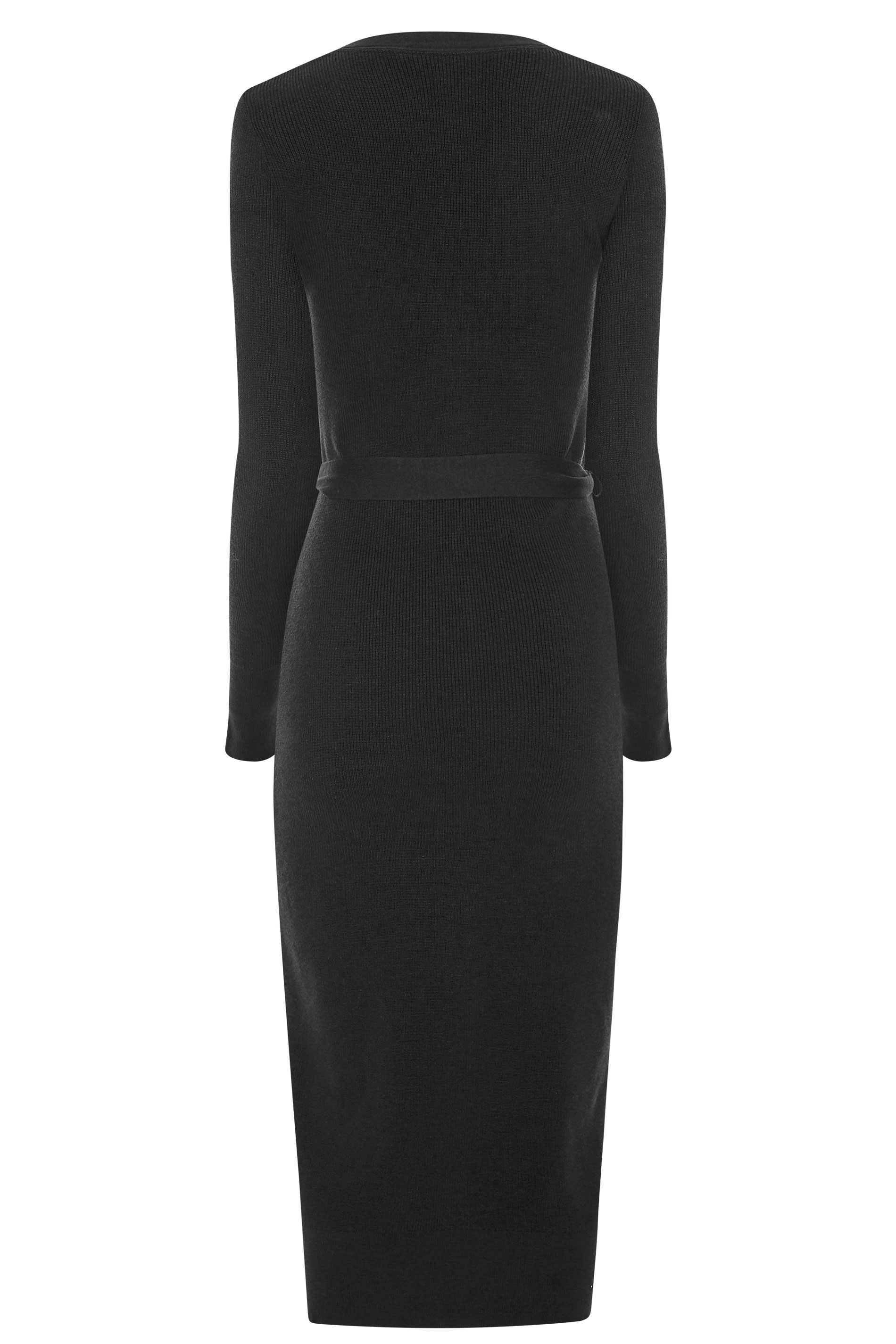 Black Button Through Knitted Cardigan Dress | Long Tall Sally