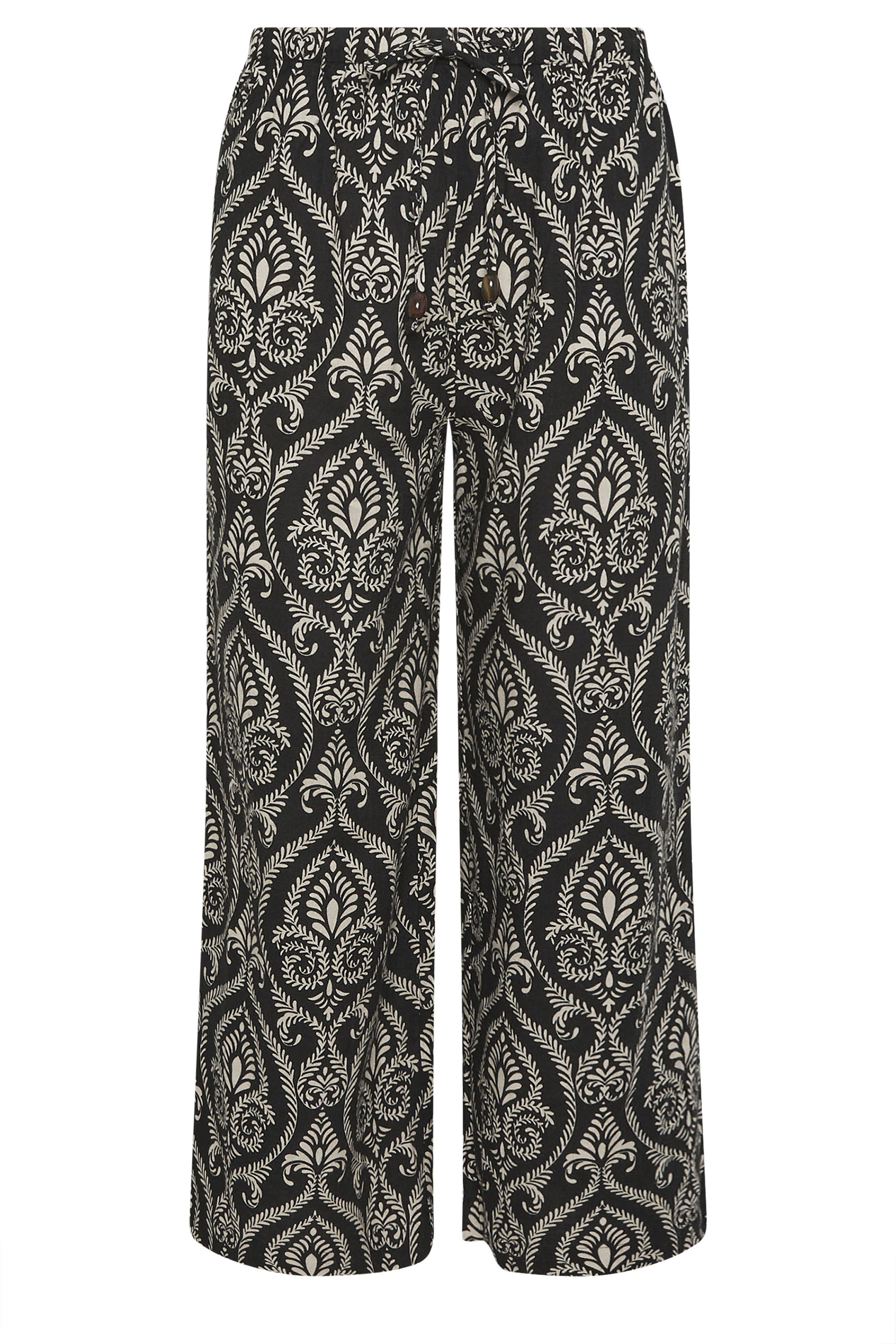 PixieGirl Petite Women's Black Tile Wide Leg Trousers | PixieGirl 6