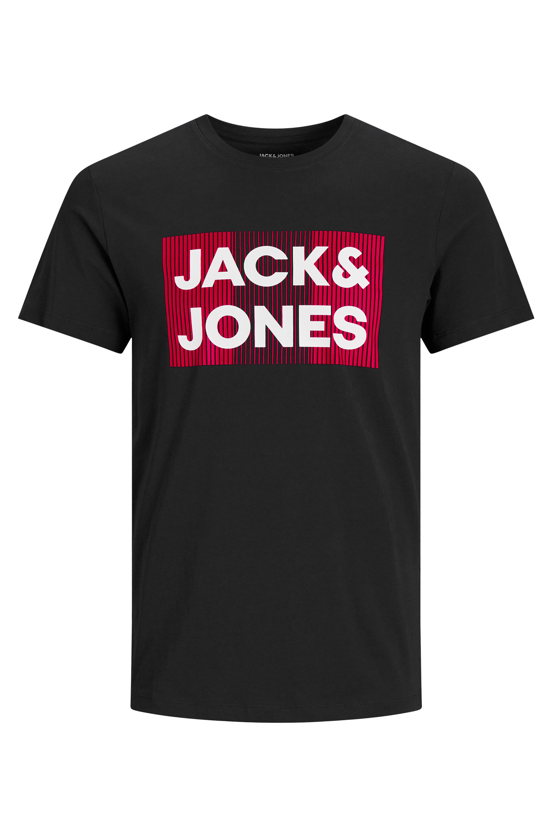 JACK & JONES Big & Tall Black Logo Crew Neck T-Shirt 1
