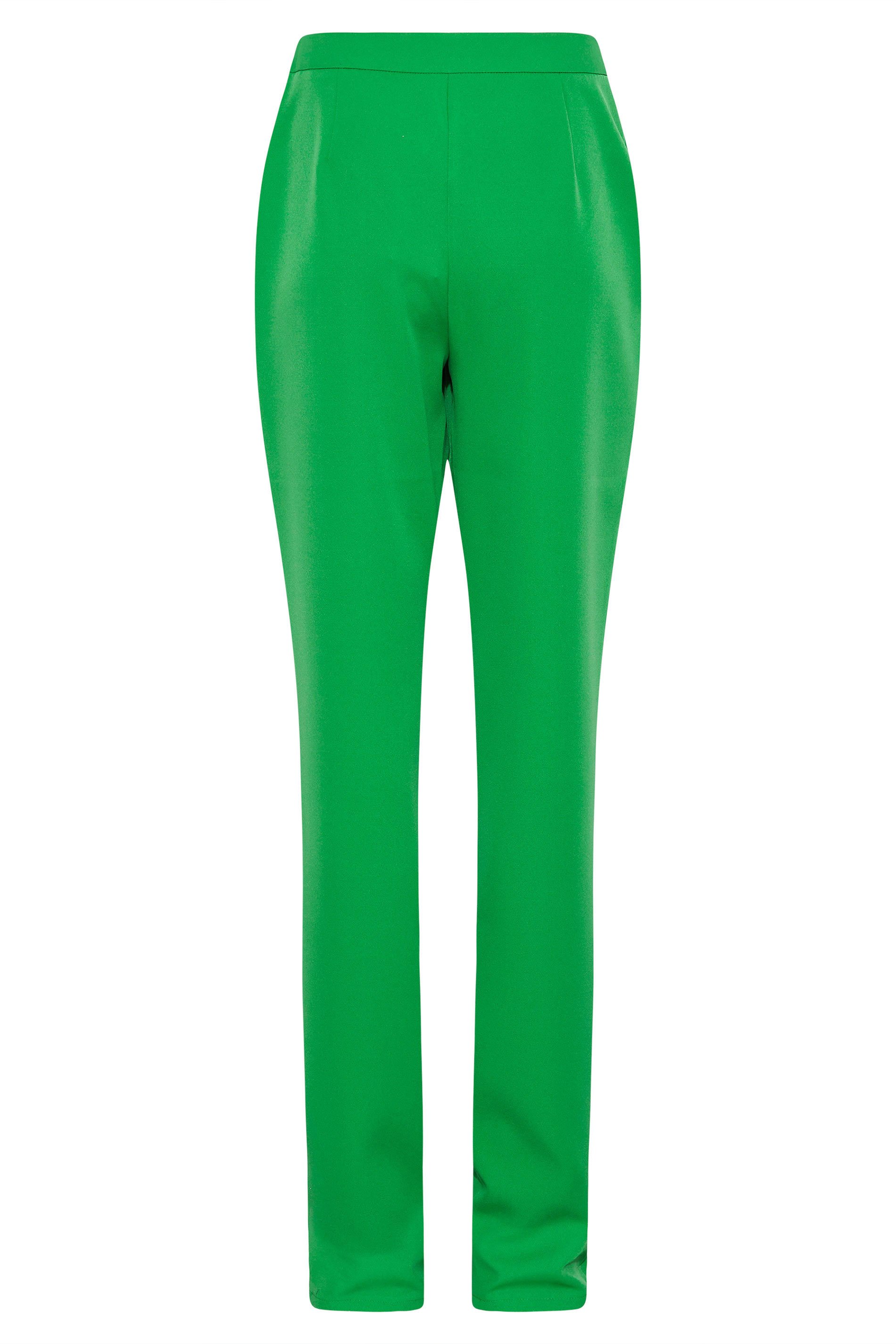 LTS Tall Women's Bright Green Scuba Slim Leg Trousers | Long Tall Sally