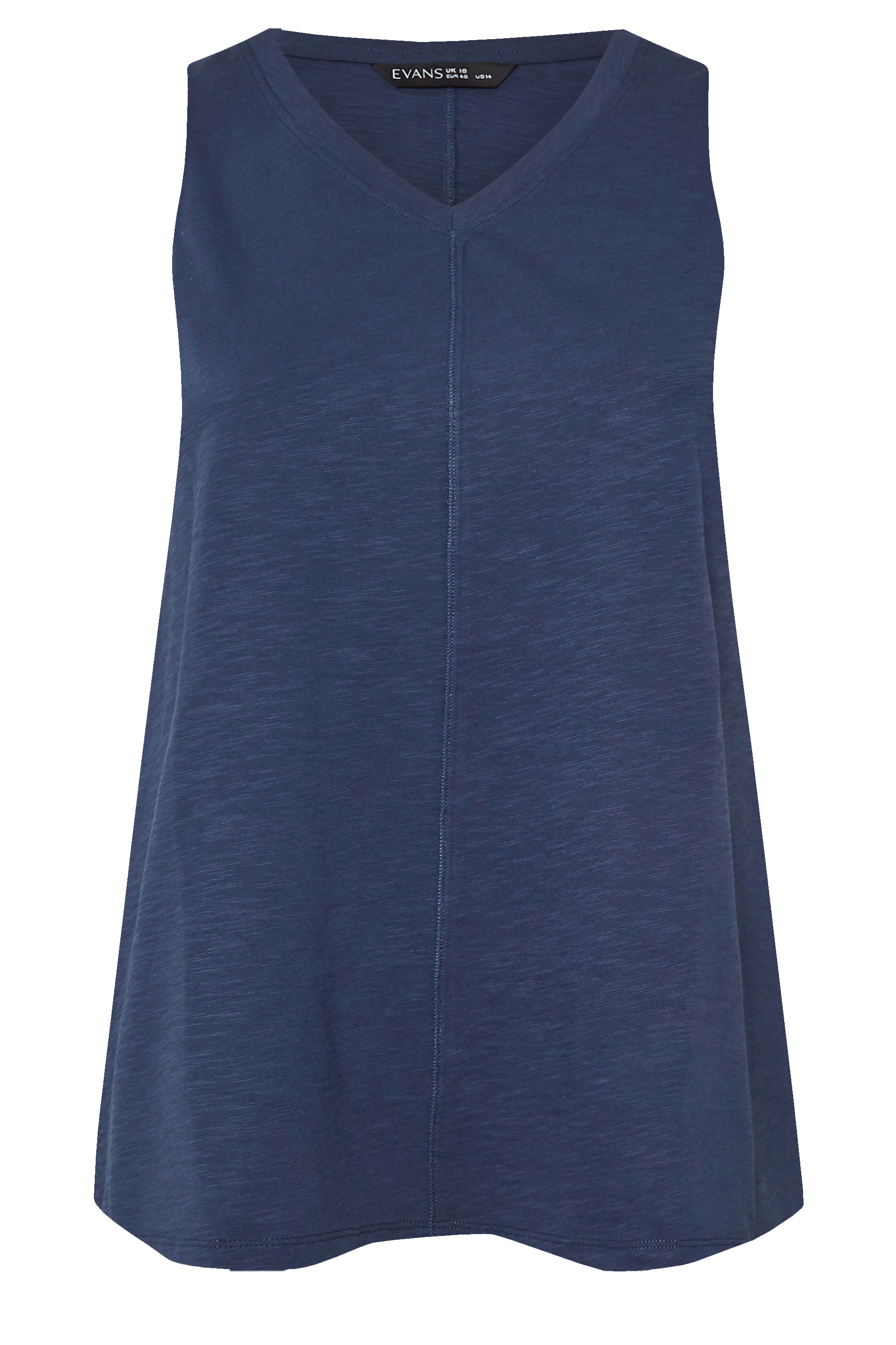 EVANS ESSENTIAL 4 Pack Navy Blue & White Vest Tops | Evans 8