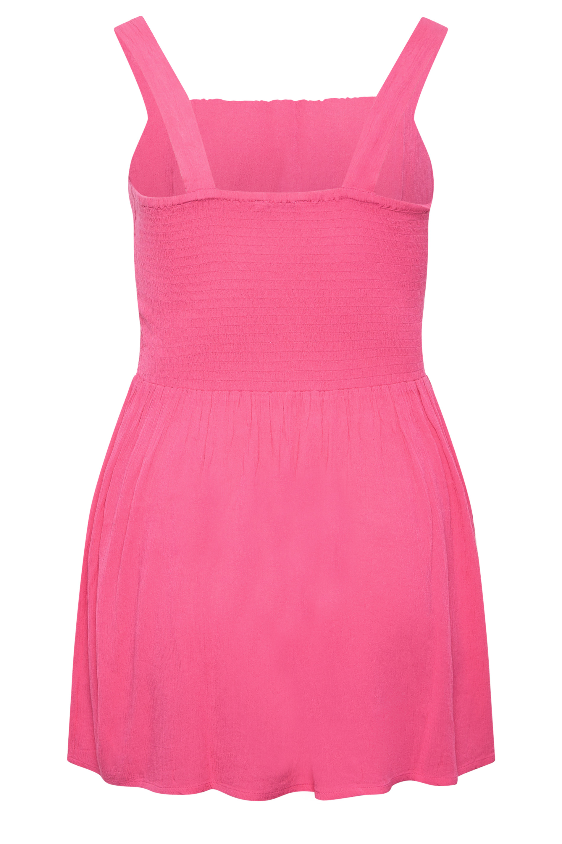 YOURS Plus Size Hot Pink Crinkle Vest Top | Yours Clothing
