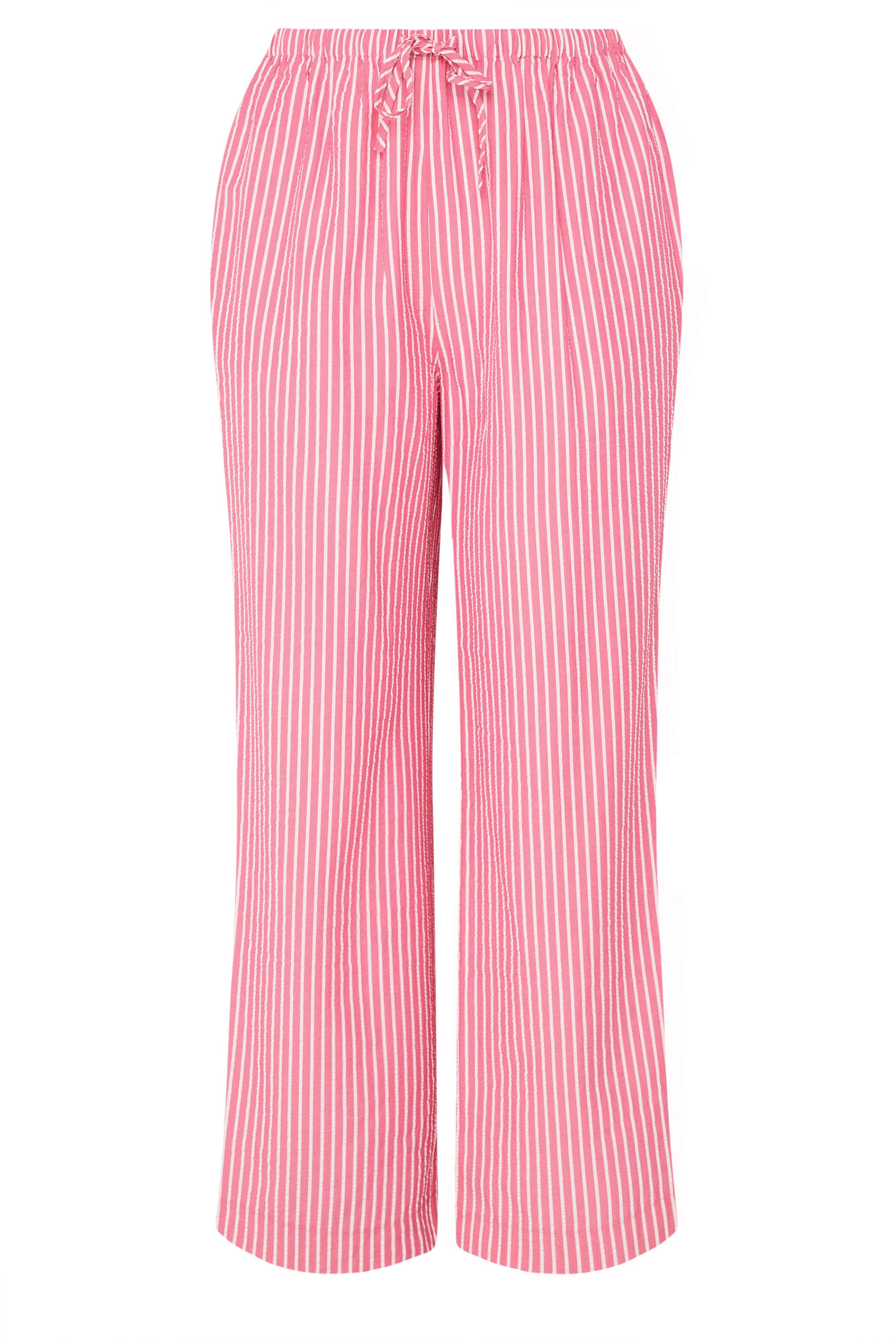 YOURS Plus Size Pink Stripe Trousers | Yours Clothing 6