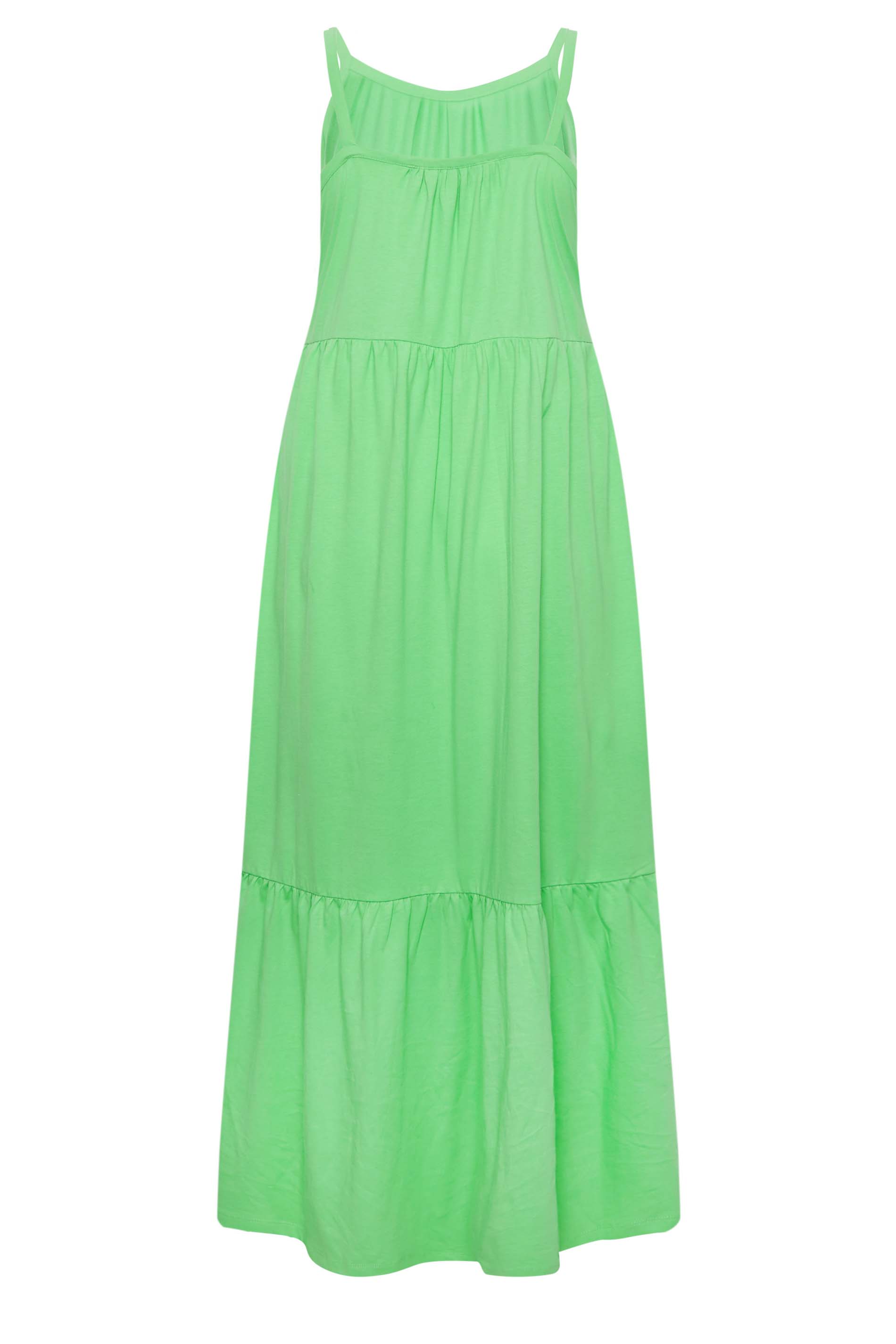 YOURS Curve Plus Size Green Tiered Maxi Sundress | Yours Clothing