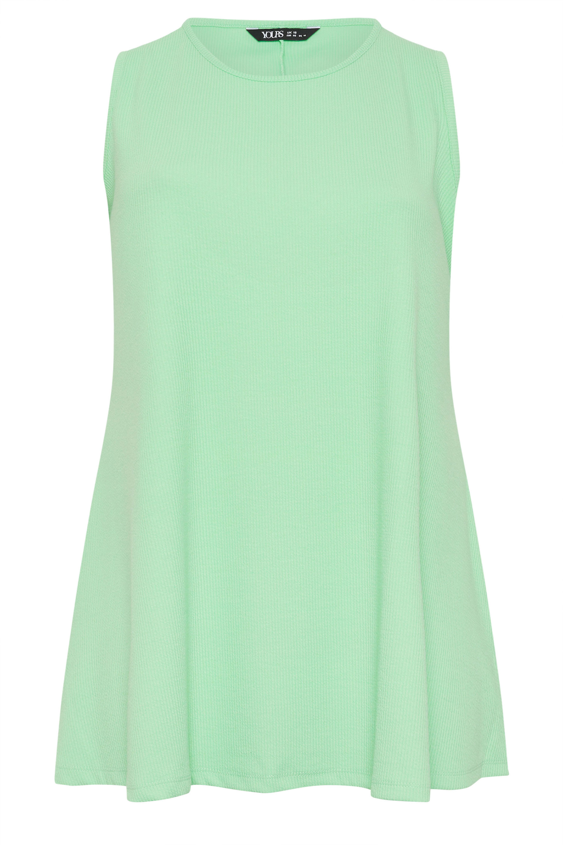 YOURS Plus Size Green Soft Touch Swing Vest Top | Yours Clothing 5