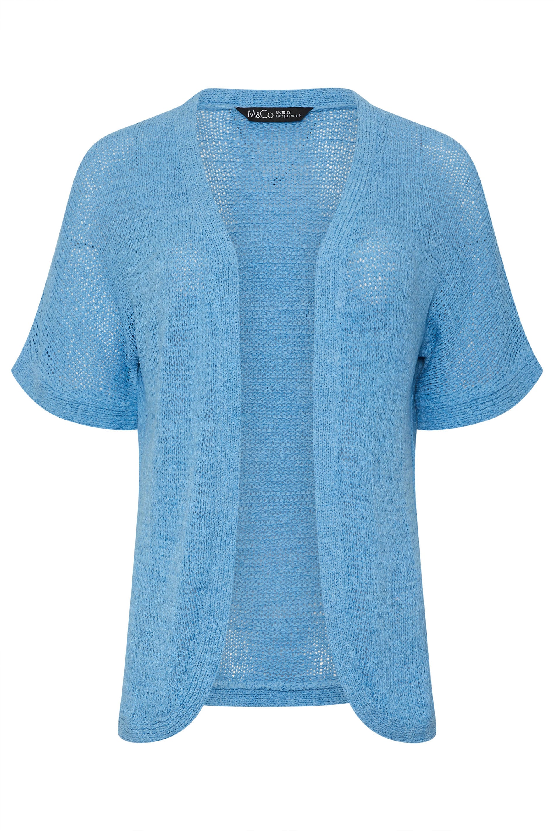 M&Co Blue Short Sleeve Tape Knit Cardigan | M&Co 5