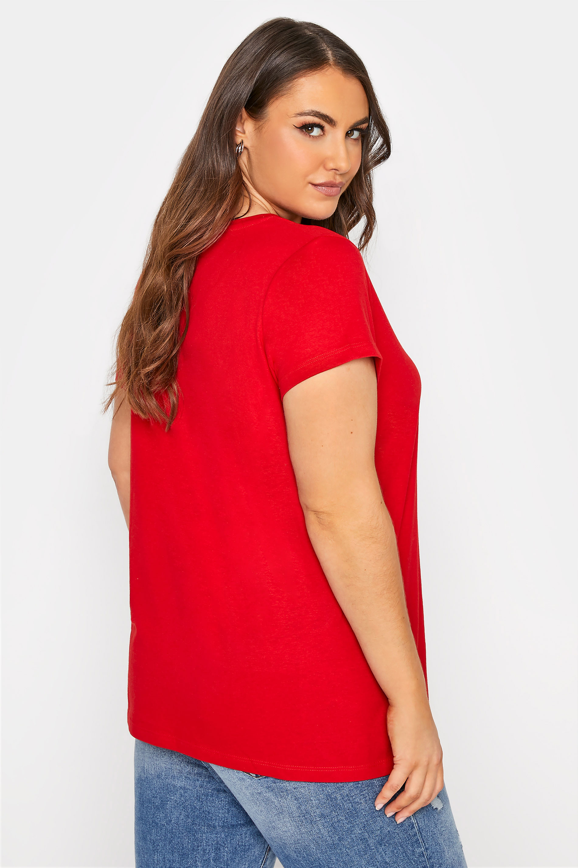 Grande taille  Tops Grande taille  T-Shirts Basiques & Débardeurs | T-Shirt Rouge en Jersey Manches Courtes - LP63815