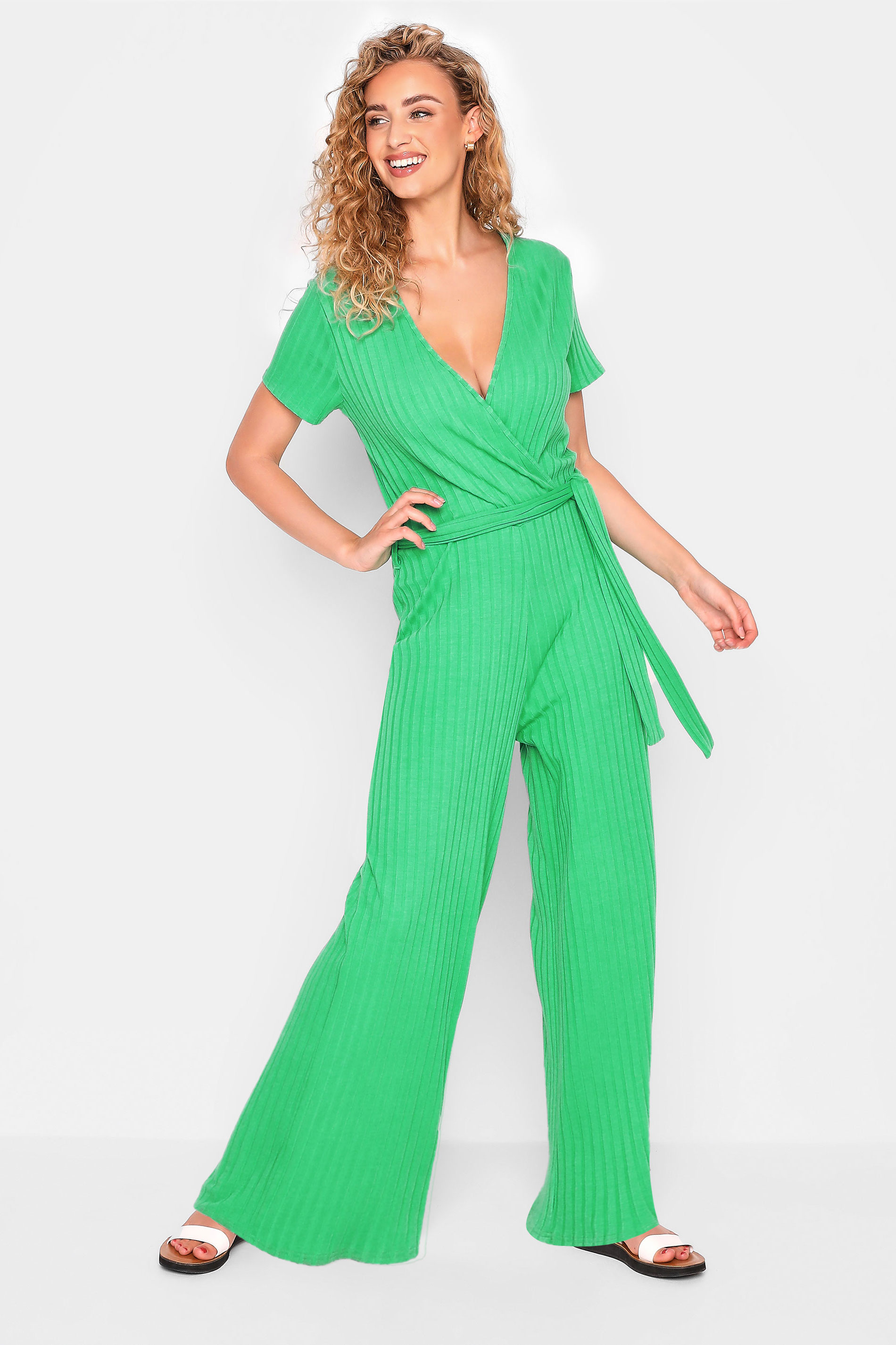 LTS Tall Women's Bright Green Wrap Jumpsuit | Long Tall Sally  1