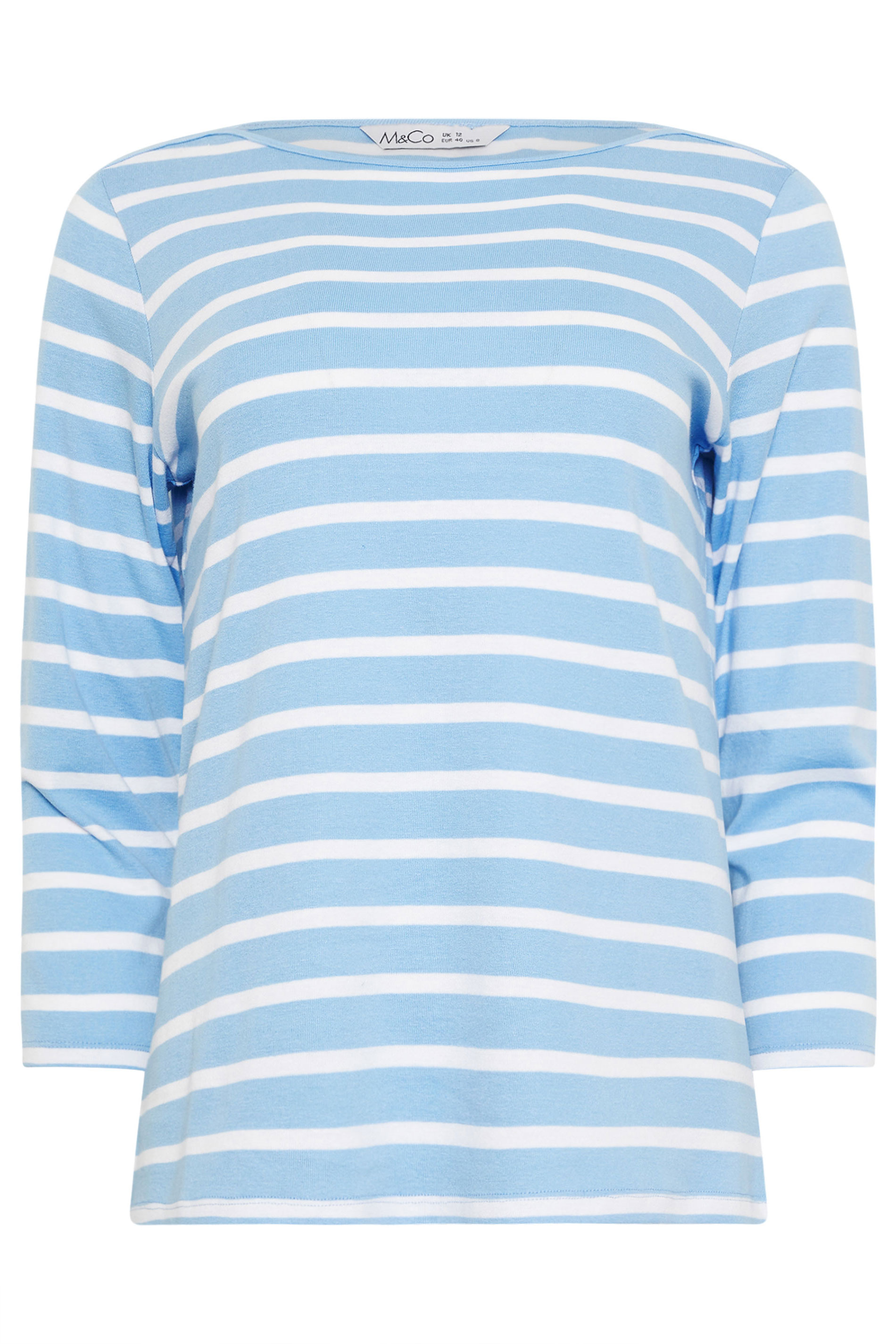 M&Co 2 PACK Red & Blue Stripe Slash Neck Tops | M&Co 9
