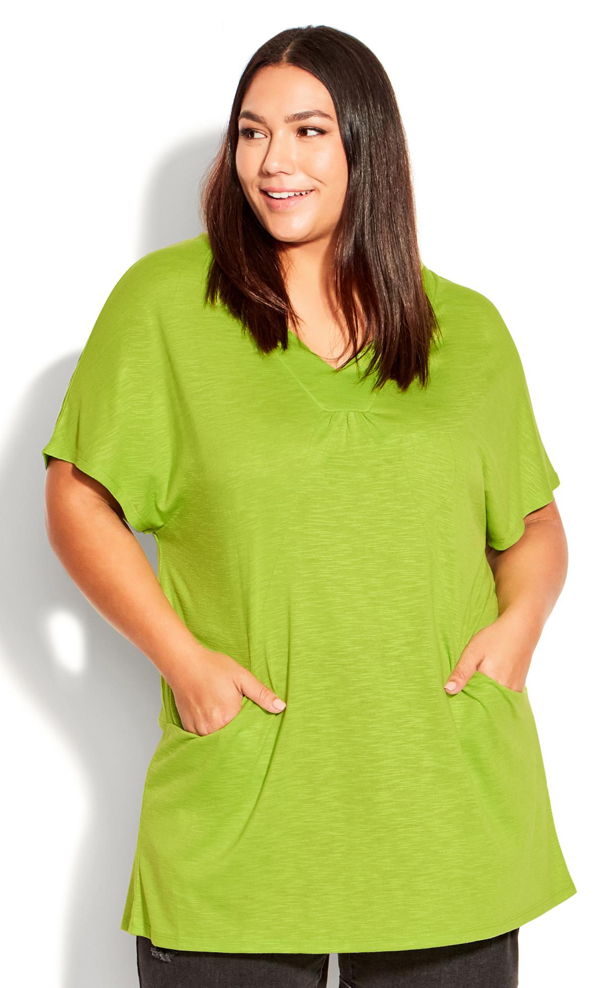 Evans Lime Green Pocket Pleat Tunic 3