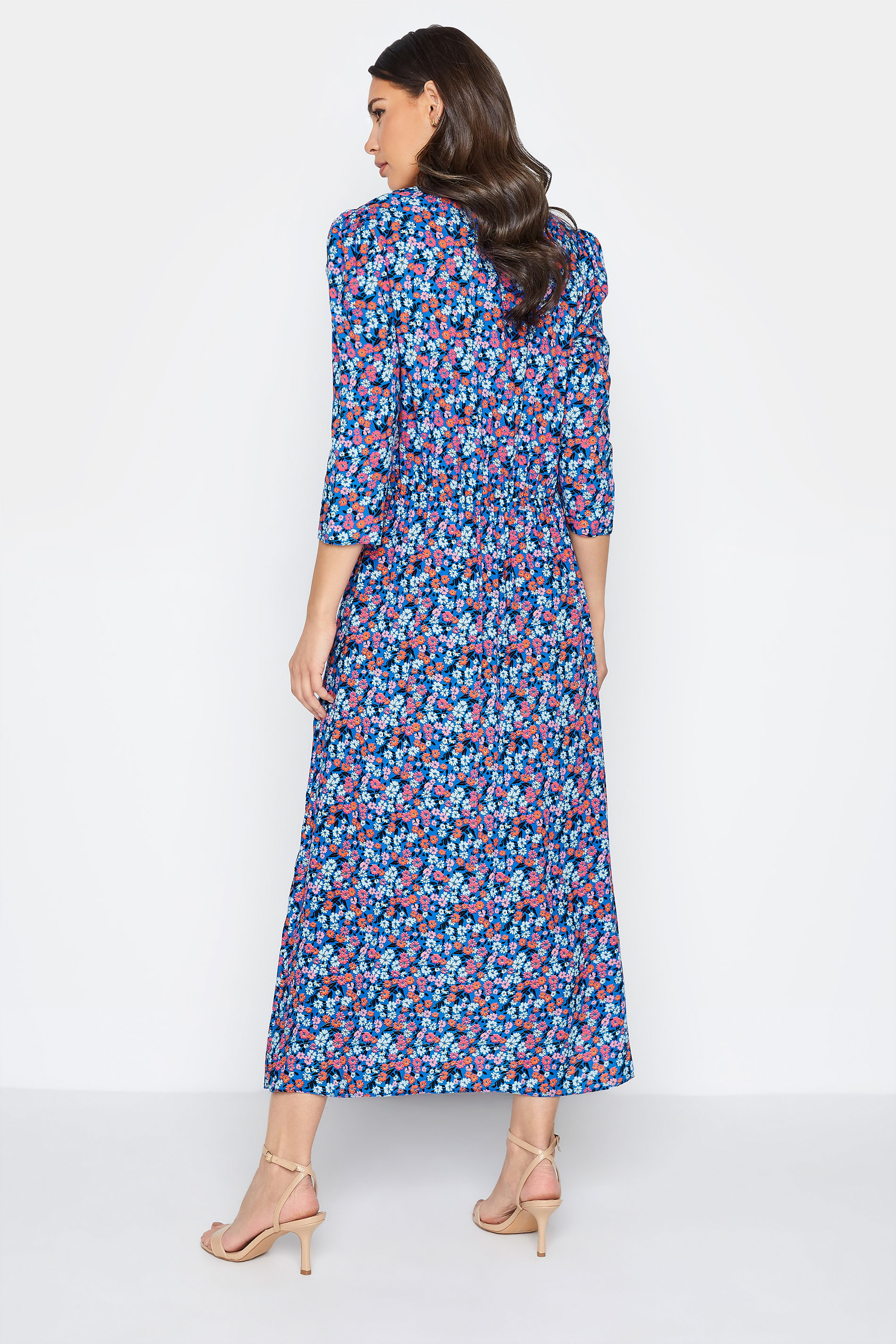 Tall Women's LTS Blue Floral Print Midaxi Tea Dress | Long Tall Sally 3