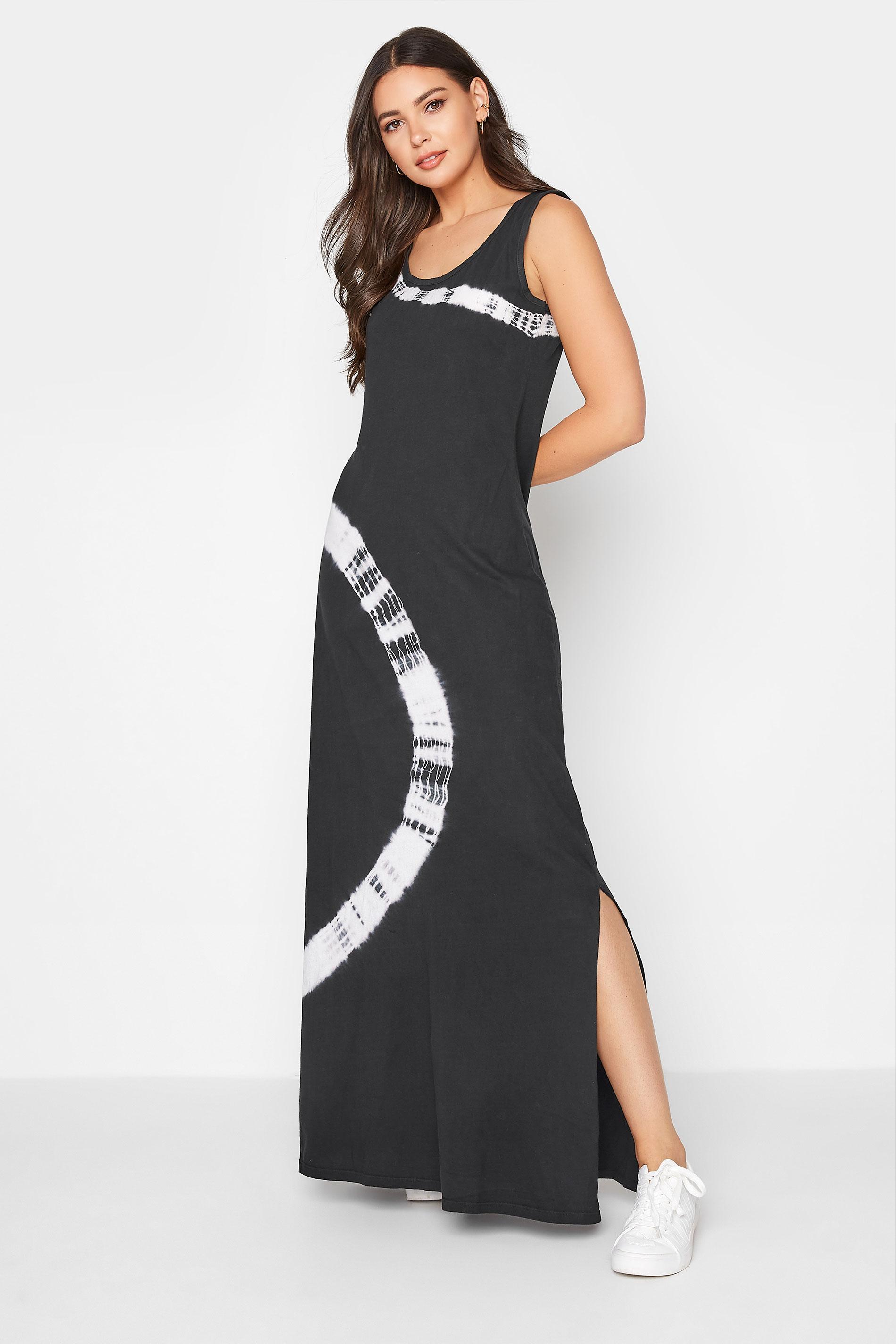 LTS Tall Black Tie Dye Maxi Dress 1